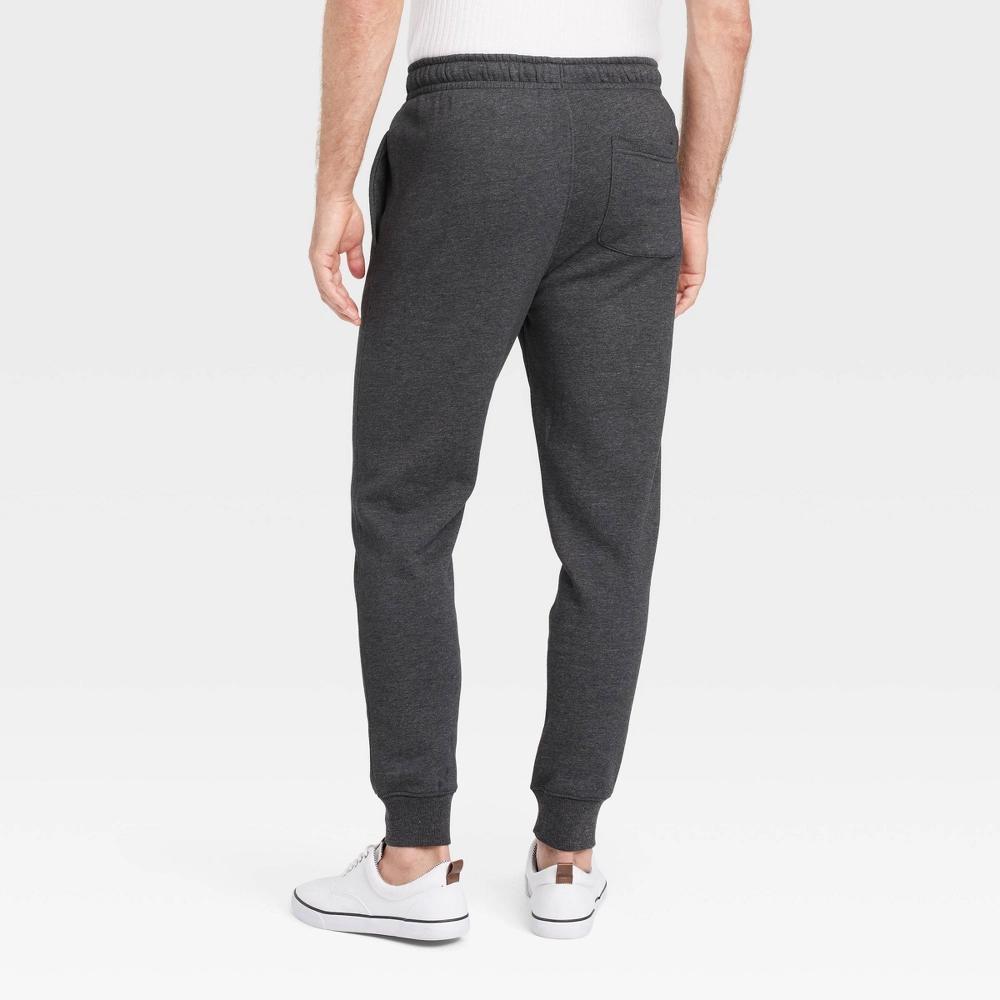 Men's Fleece Jogger Pants - Goodfellow & Co™ Charcoal XS: Midweight, Adjustable Waistband, Tapered Leg Product Image