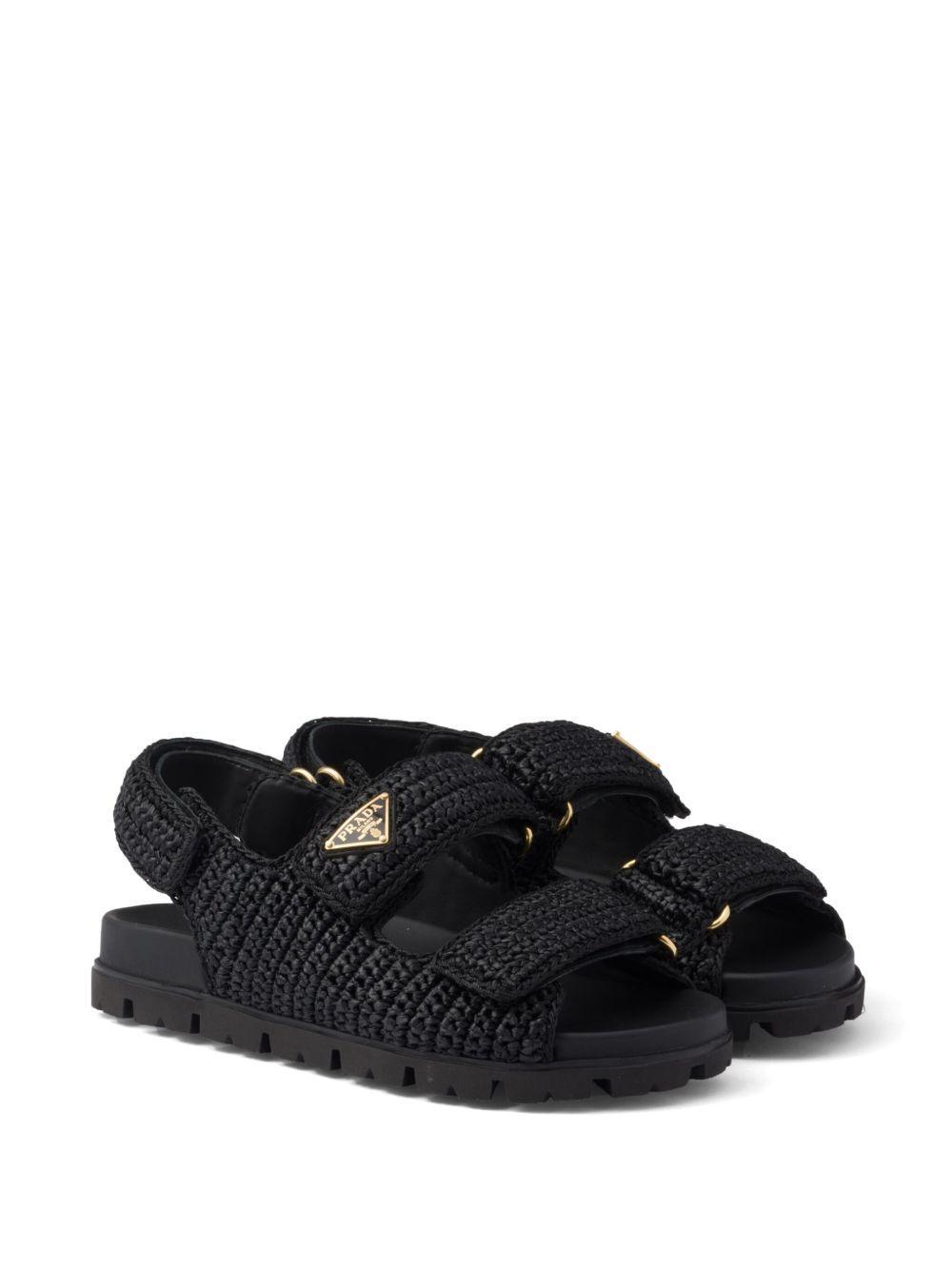 logo-plaque woven sandals Product Image