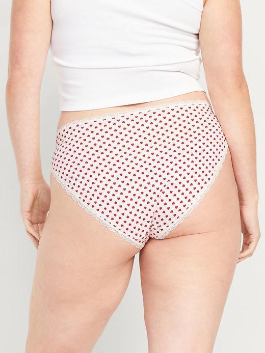 High-Waisted Lace-Trim Bikini Underwear Product Image