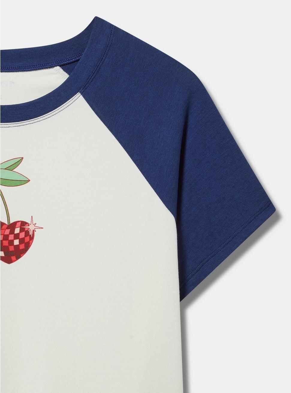 Cherry Fitted Vintage Jersey Ringer Crop Tee Product Image