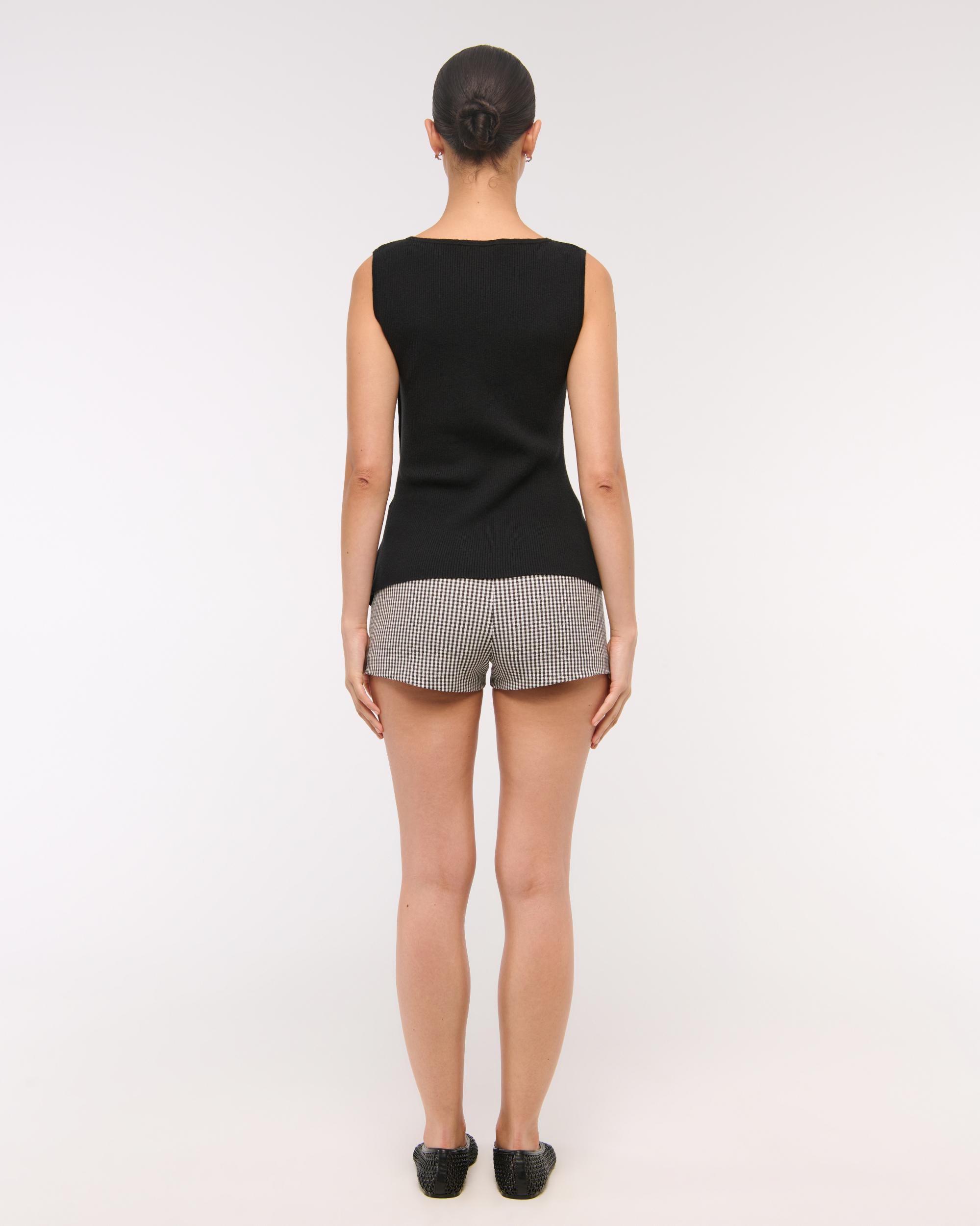 Asymmetrical Button Sweater Tank Product Image