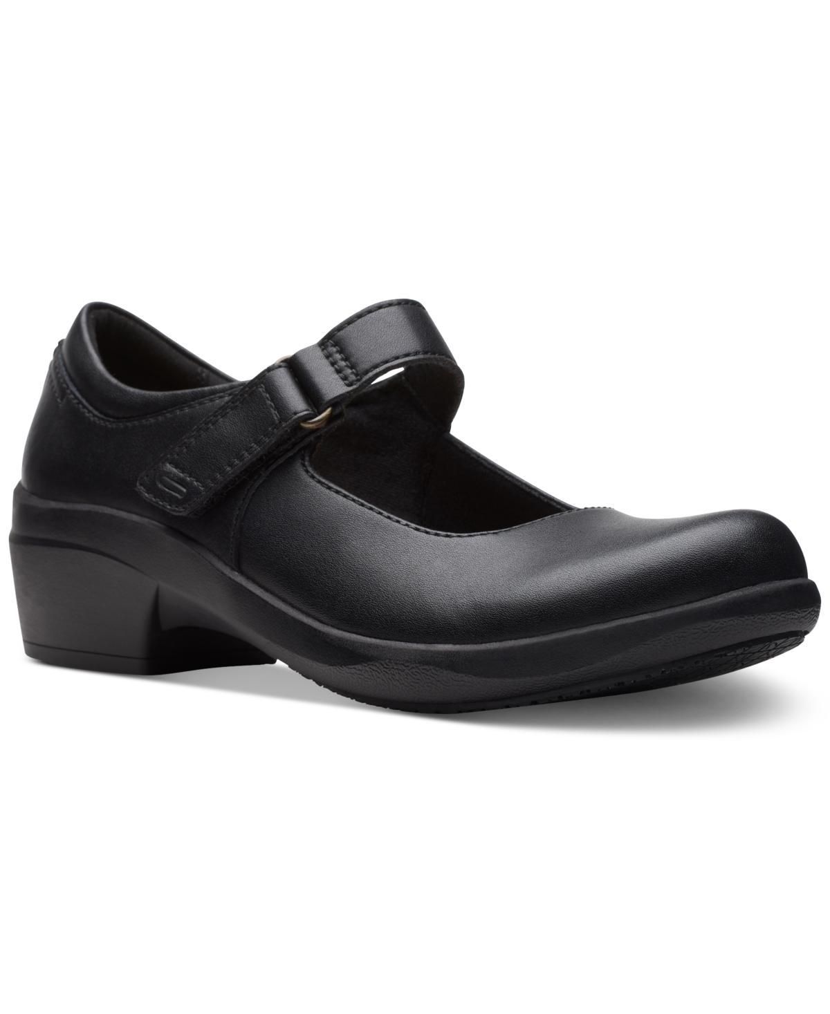 Clarks® Talene Ave Women's Leather Maryjane Shoes, Size: 10, Black Product Image