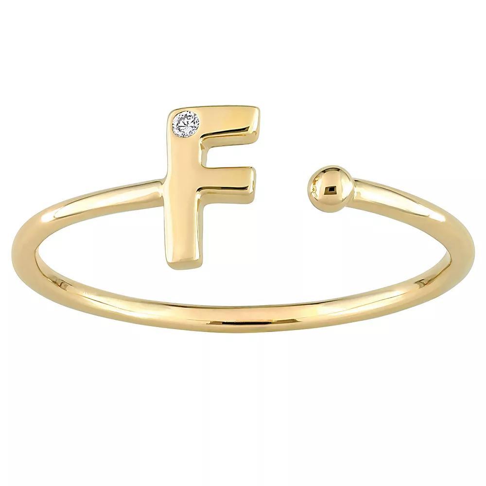 Stella Grace 10k Gold Diamond Accent Initial Open Ring, Women's, Size: 8, H Product Image