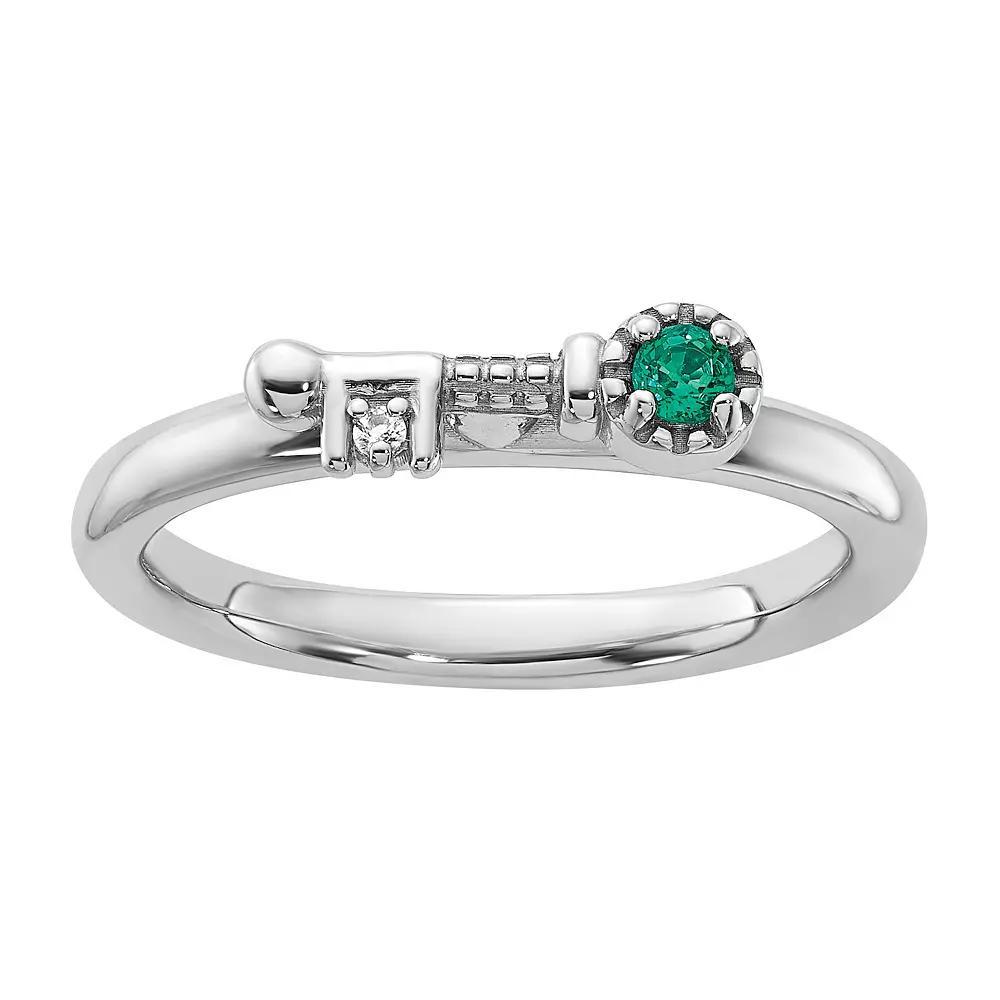 Stacks & Stones Sterling Silver Stackable Gemstone Key Ring, Women's, Size: 8, Peridot Product Image