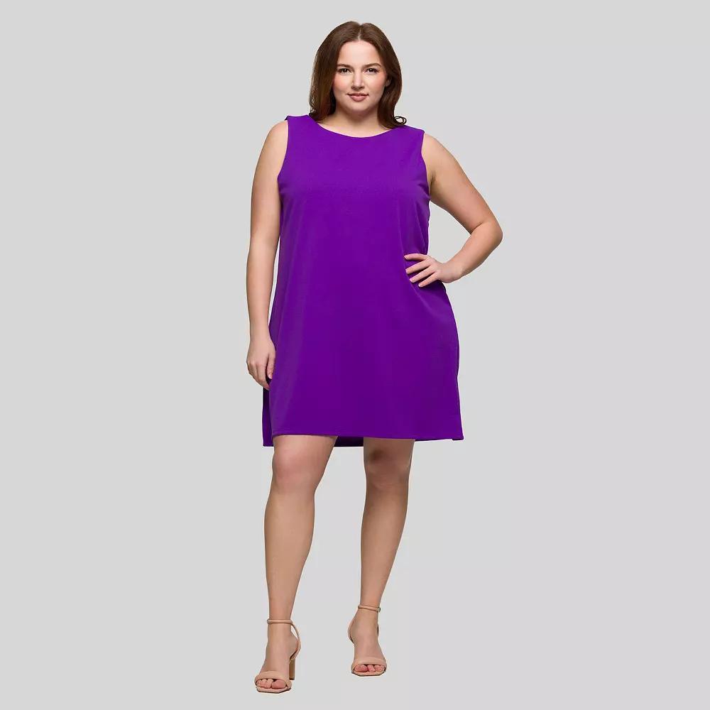 Plus Size 24Seven Comfort Apparel Sleeveless Mini Shift Dress, Women's, Size: 1XL, Orange Product Image