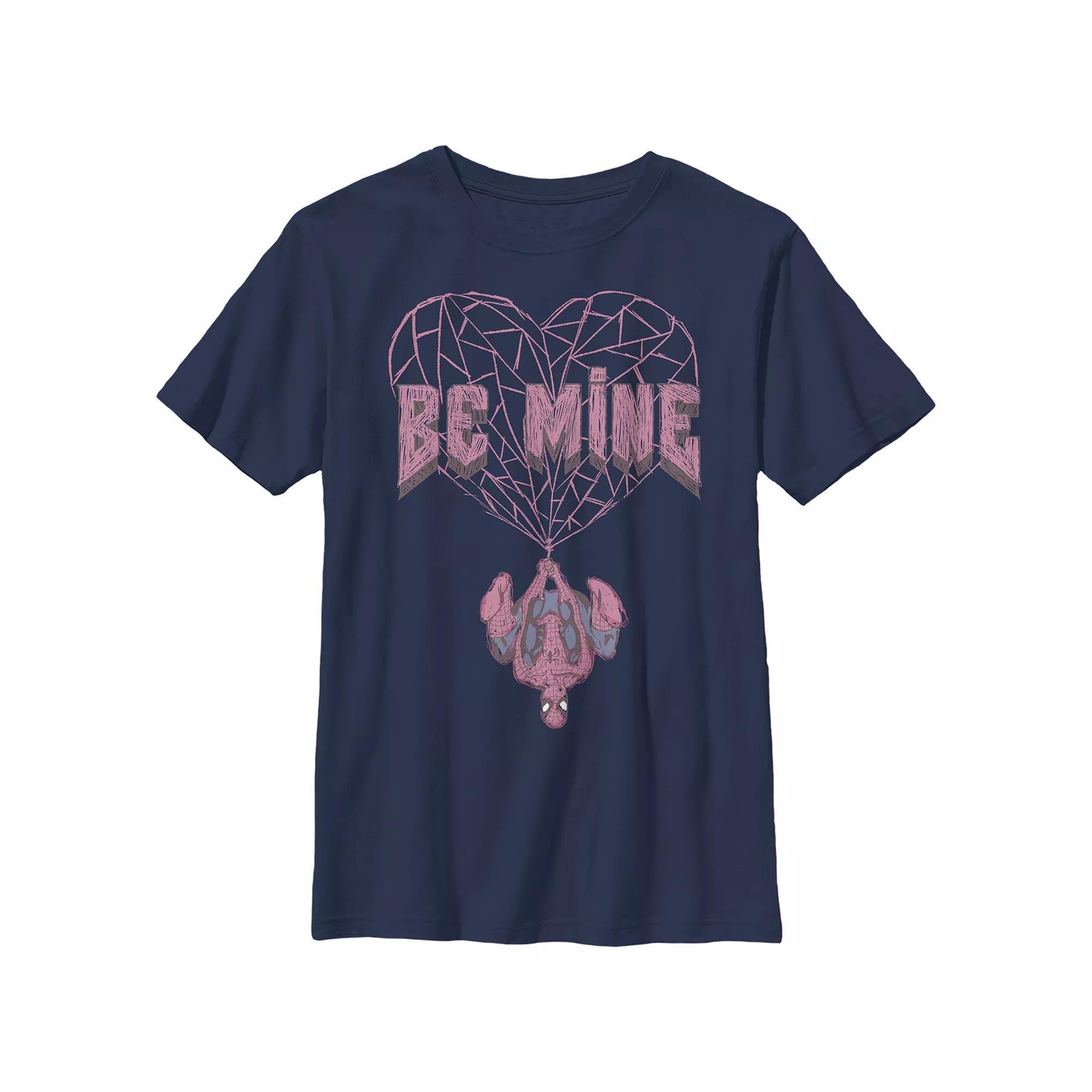Boys 8-20 Husky Marvel Spider-Man Be Mine Graphic Tee, Boy's, Size: Large HUSKY, Blue Product Image