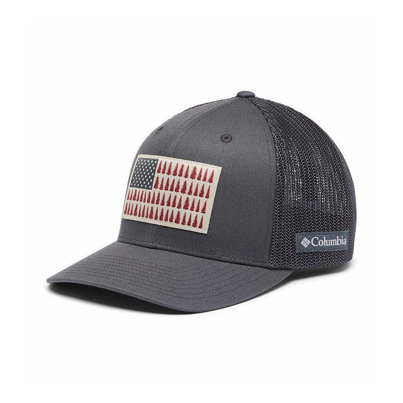 Men's Columbia FlexFit Mesh Tree Flag Fitted Cap, Size: Small/Medium, Shark British Product Image