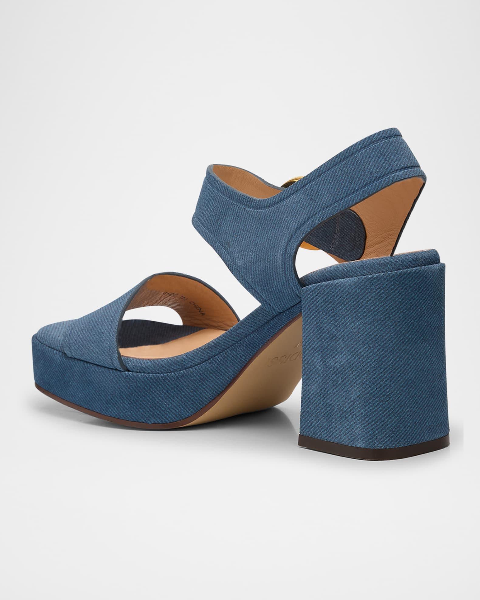 Brianne Denim Platform Sandals Product Image