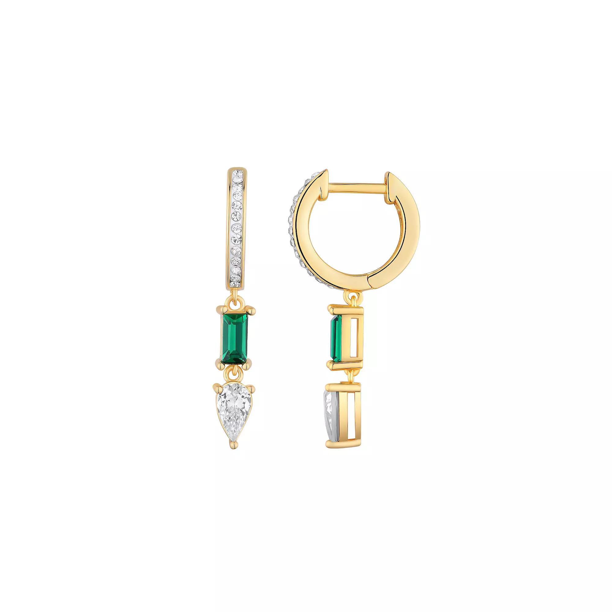 Chrystina 14k Gold Plated Crystal Drop Earrings, Women's, Gold Tone Product Image