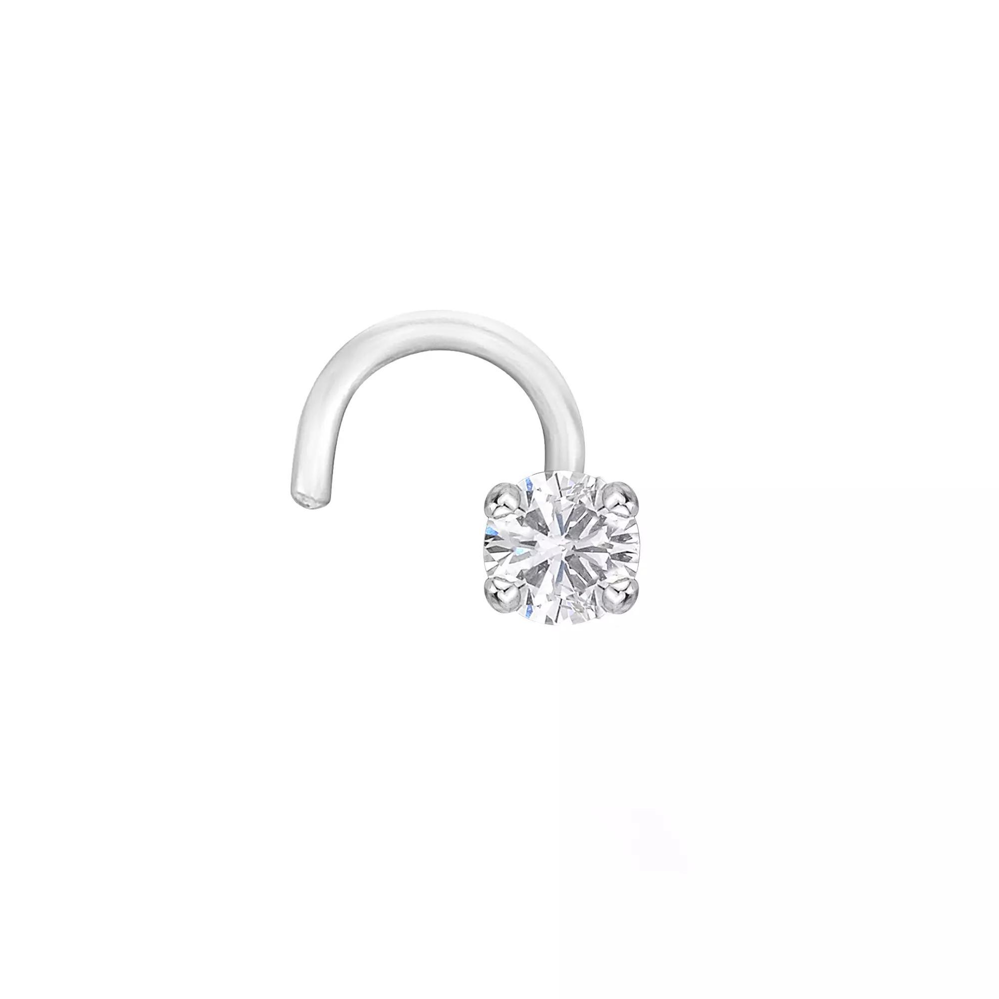 Lila Moon Diamond Accent Curve Nose Stud, Womens, 14k White Gold Product Image