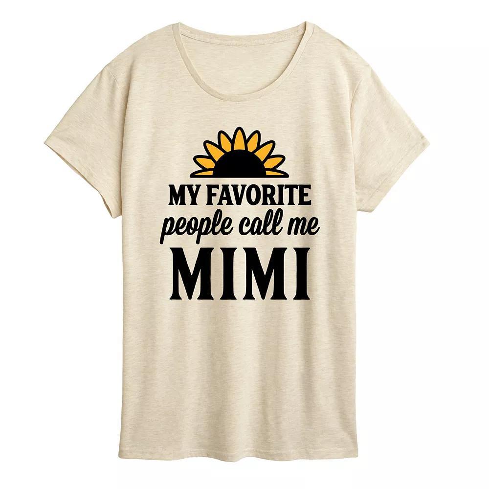 Women's Favorite People Call Me Mimi Graphic Tee, Size: XXL, Beige Product Image