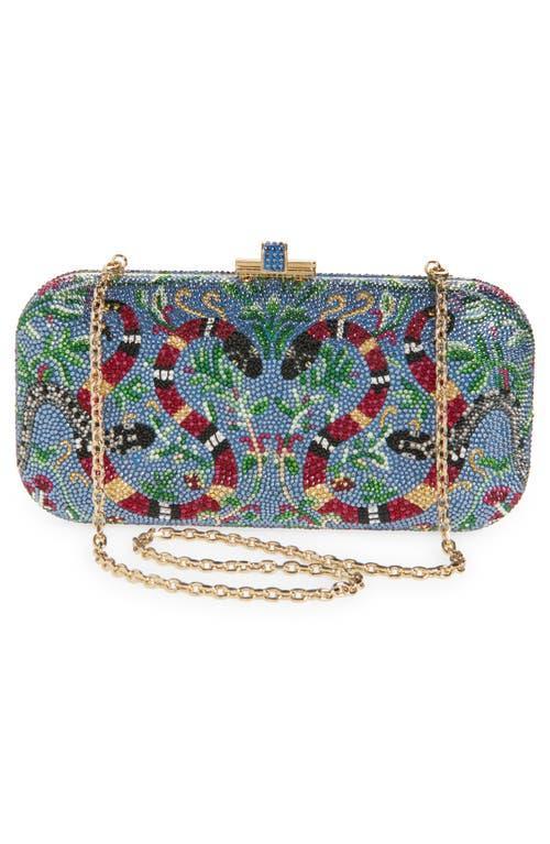 JUDITH LEIBER Transformation Snake Long Slide Minaudiere In Champagne Denim Blue Product Image