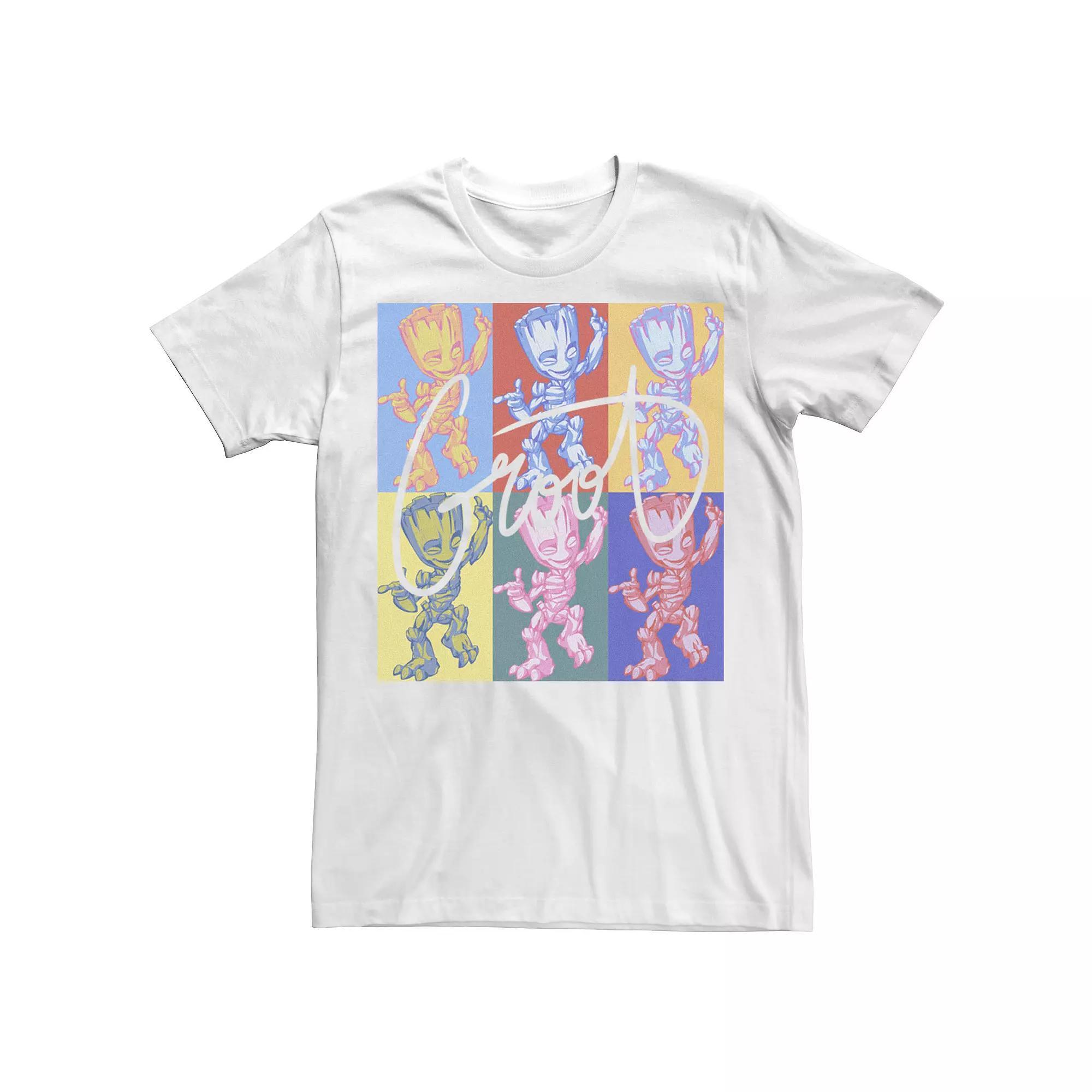 Men's Marvel Guardians Of The Galaxy Groot Pop Art Panels Graphic Tee, Size: Small, White Product Image