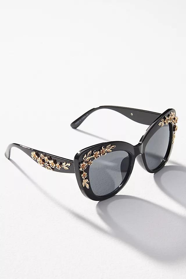 Floral-Trimmed Cat-Eye Sunglasses Product Image