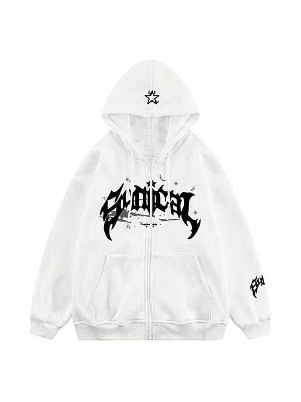 Gothic Letter Print Oversized Hoodie Product Image