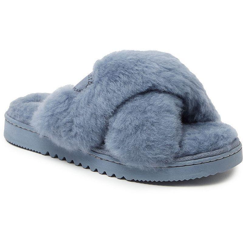 Fireside By Dearfoams New Castle Wool Cross-Band Women's Slide Slippers, Size: 6, Ivory Product Image