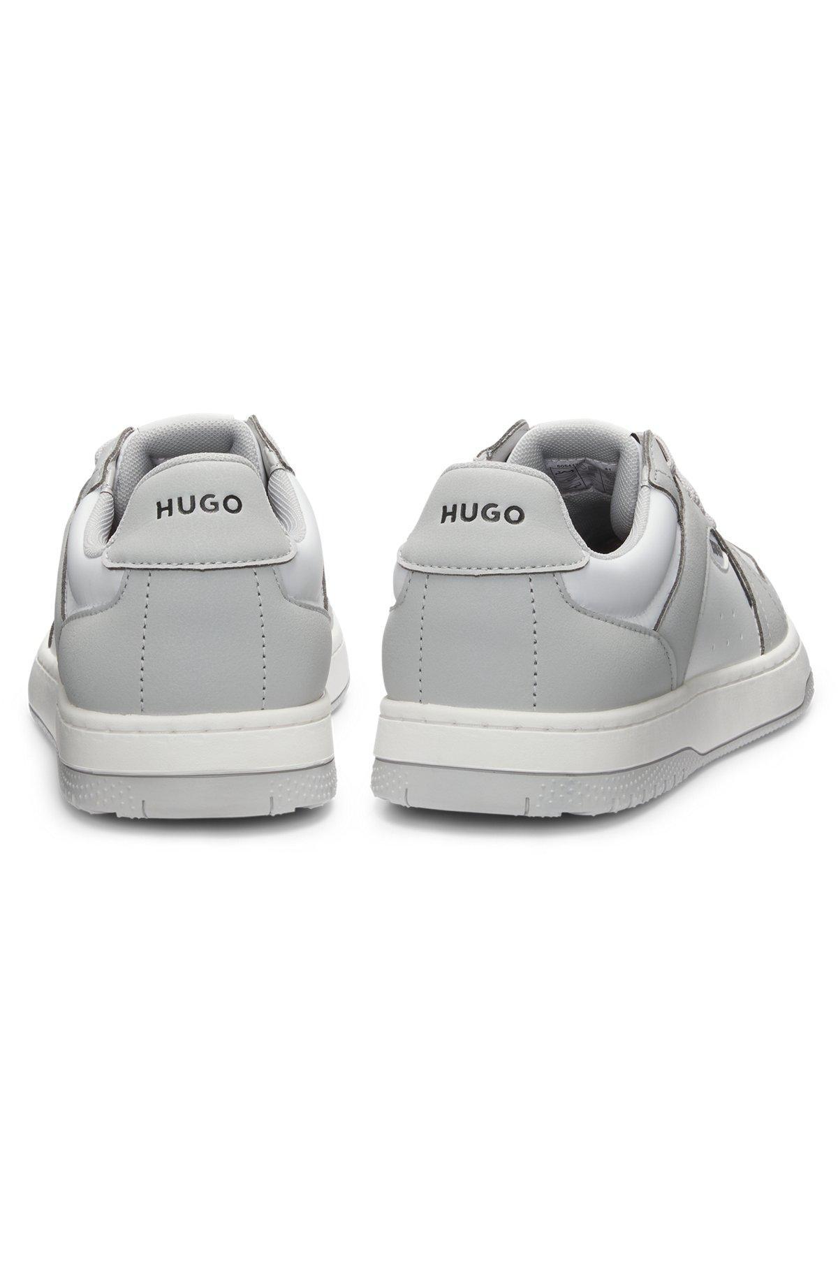Low-top trainers with faux leather Product Image