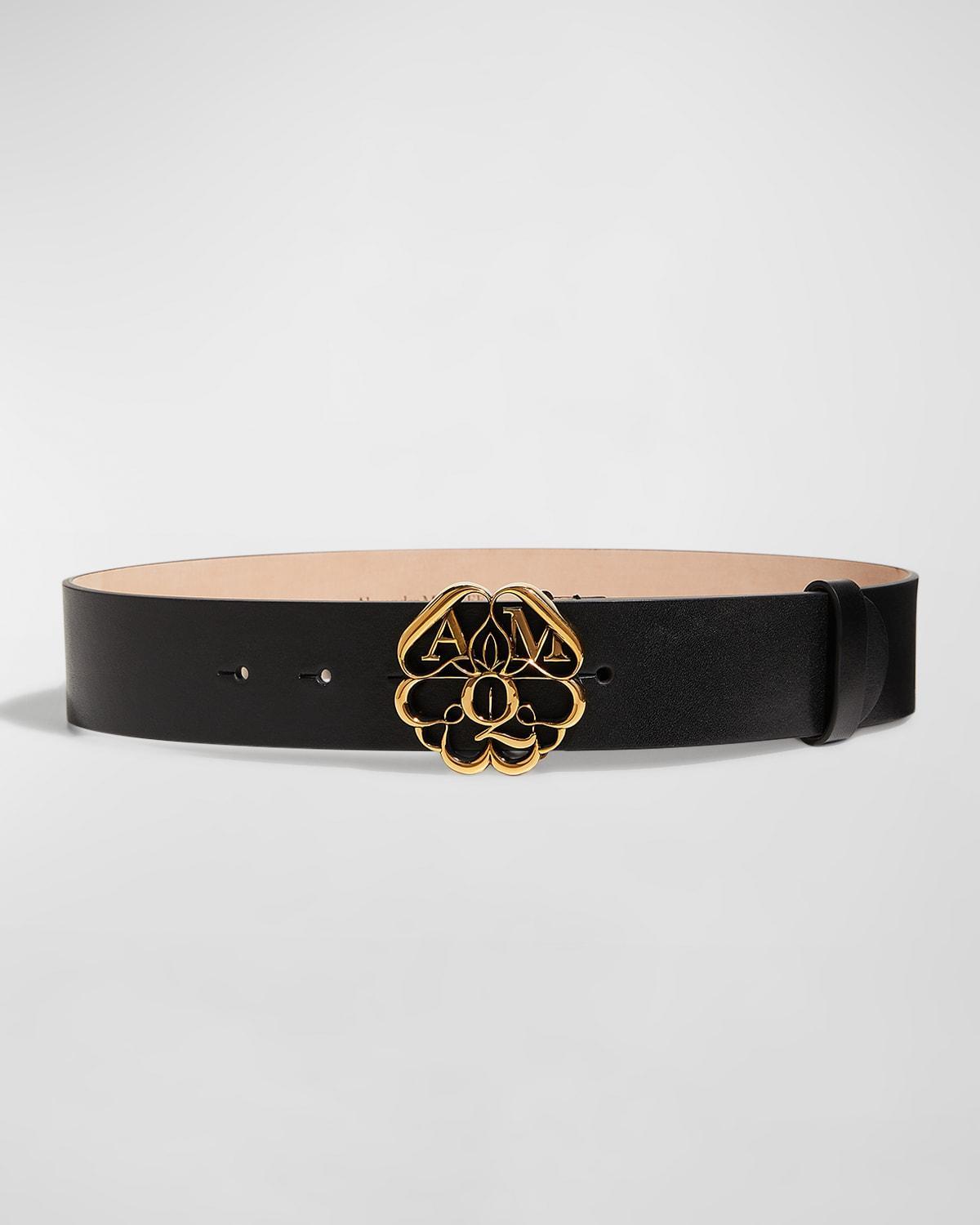 Womens Seal Logo Leather Belt Product Image