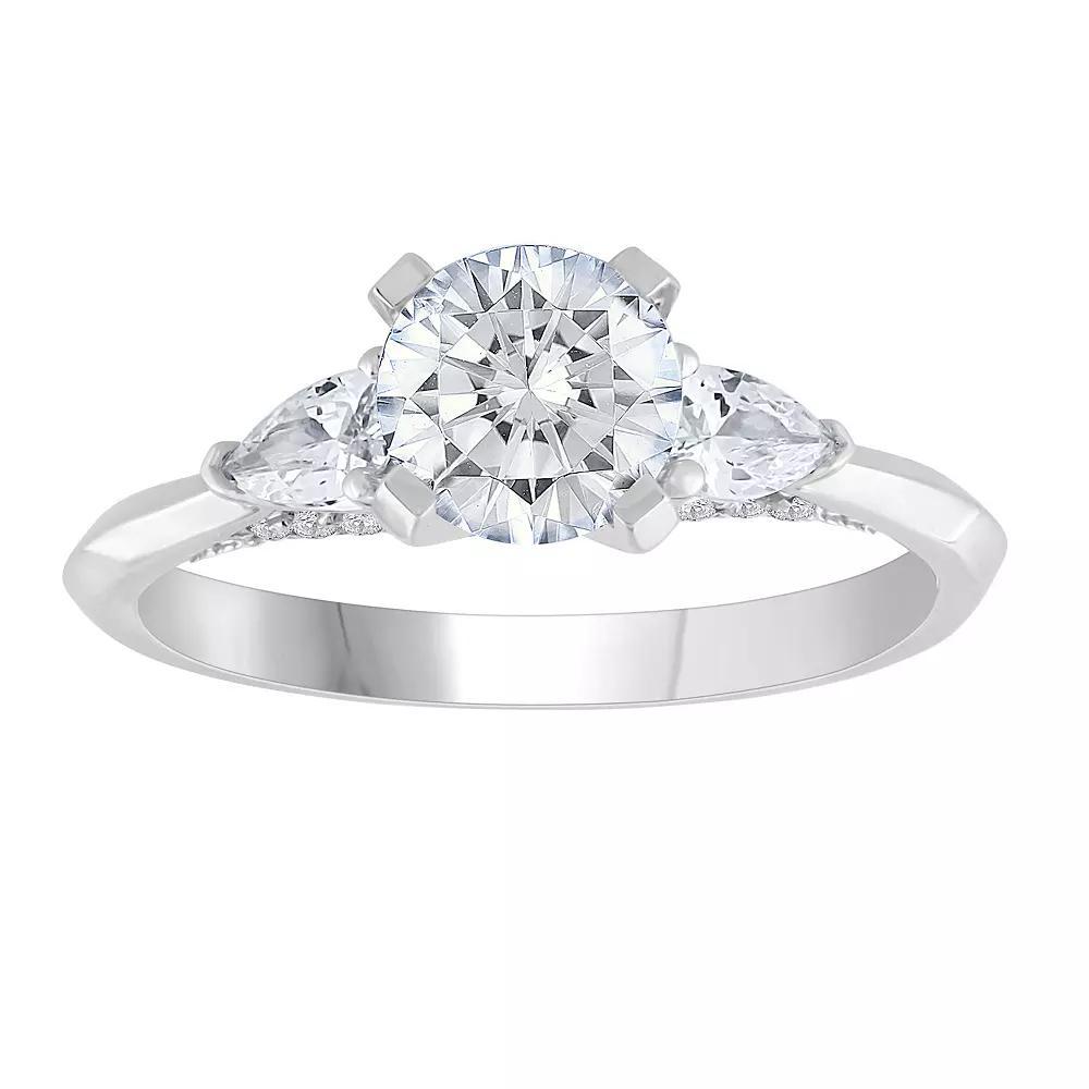 Diamond Medley 14k White Gold 1 3/5 Carat T.W. Lab-Grown Diamond 3-Stone Ring, Women's, 14k Whgold Product Image
