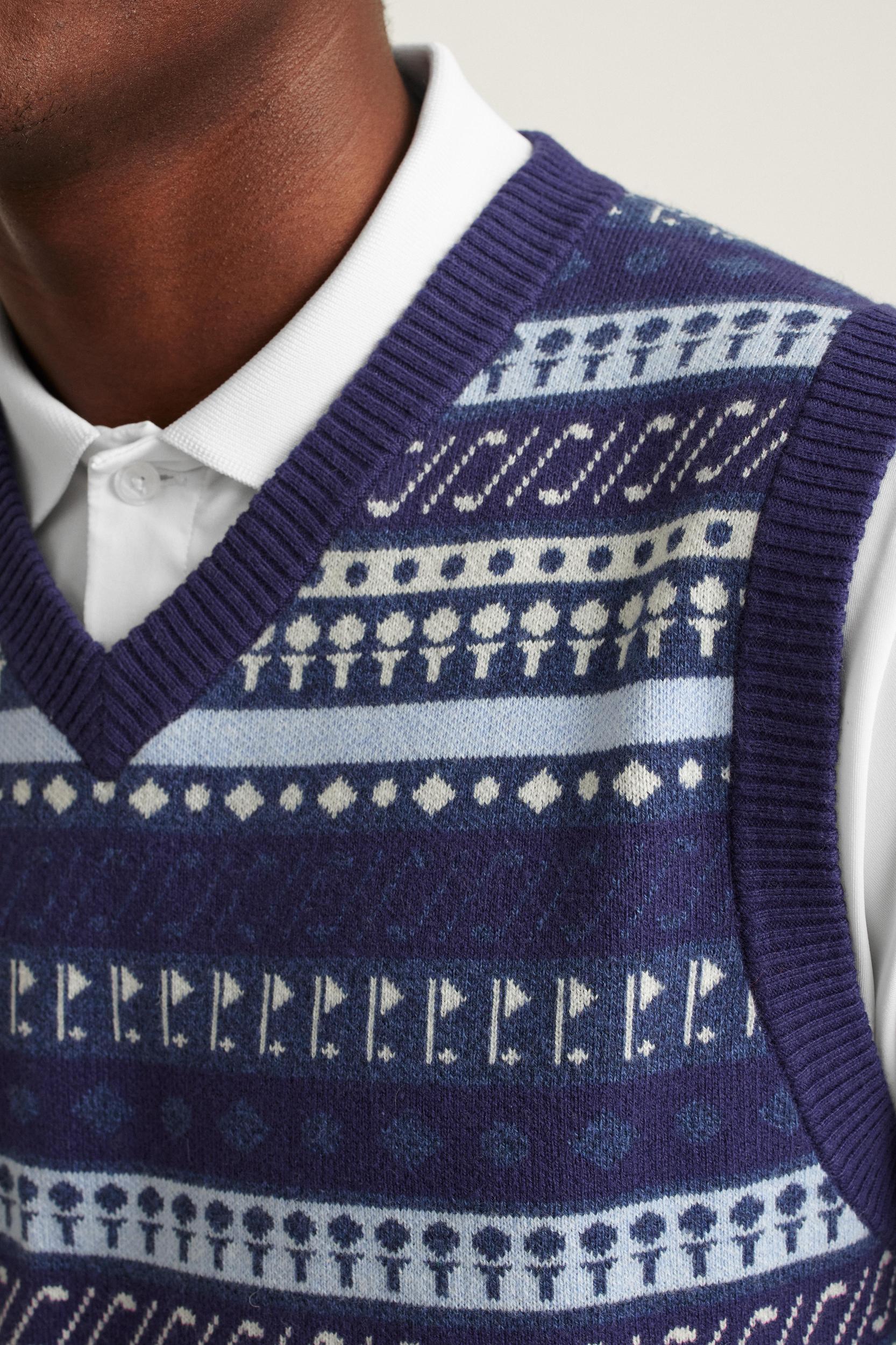 Cotton Cashmere Golf Sweater Vest Product Image