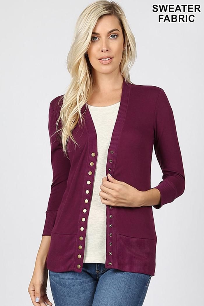 Snap button sweater cardigan Product Image