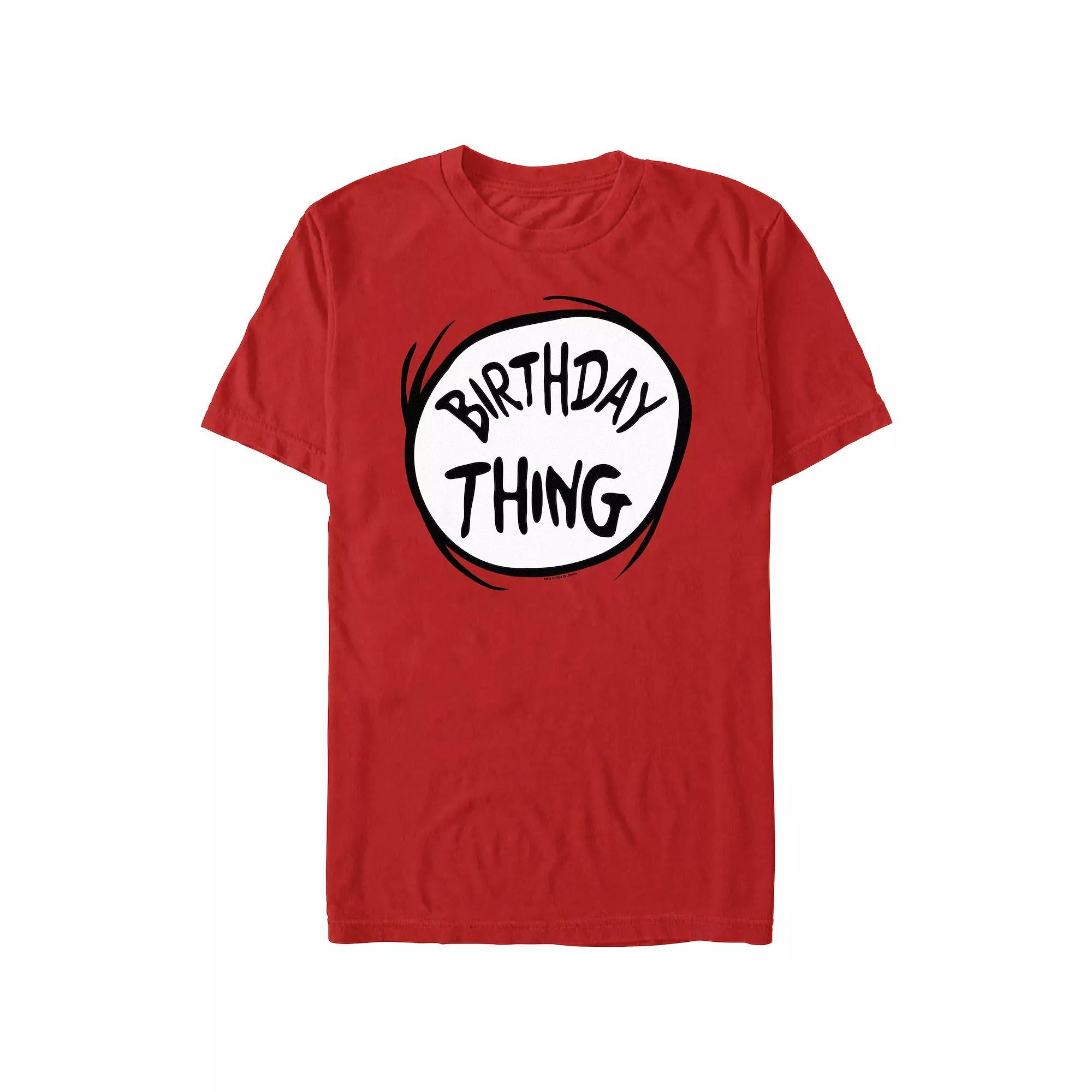 Men's Dr. Seuss Birthday Thing Graphic Tee, Size: Large, Red Product Image