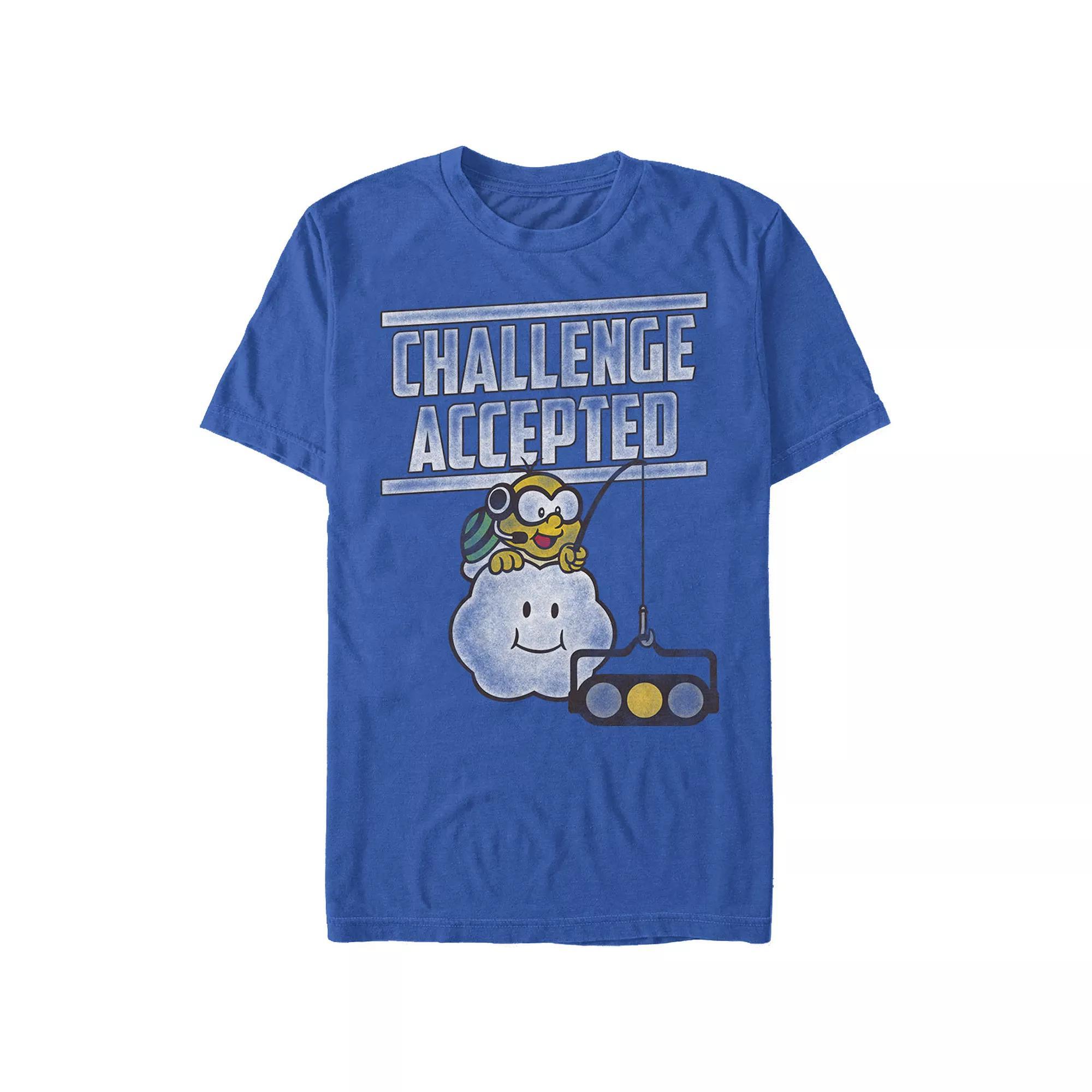 Men's Nintendo Mario Kart Challenge Accepted Text Graphic Tee, Size: Medium, Royal Product Image