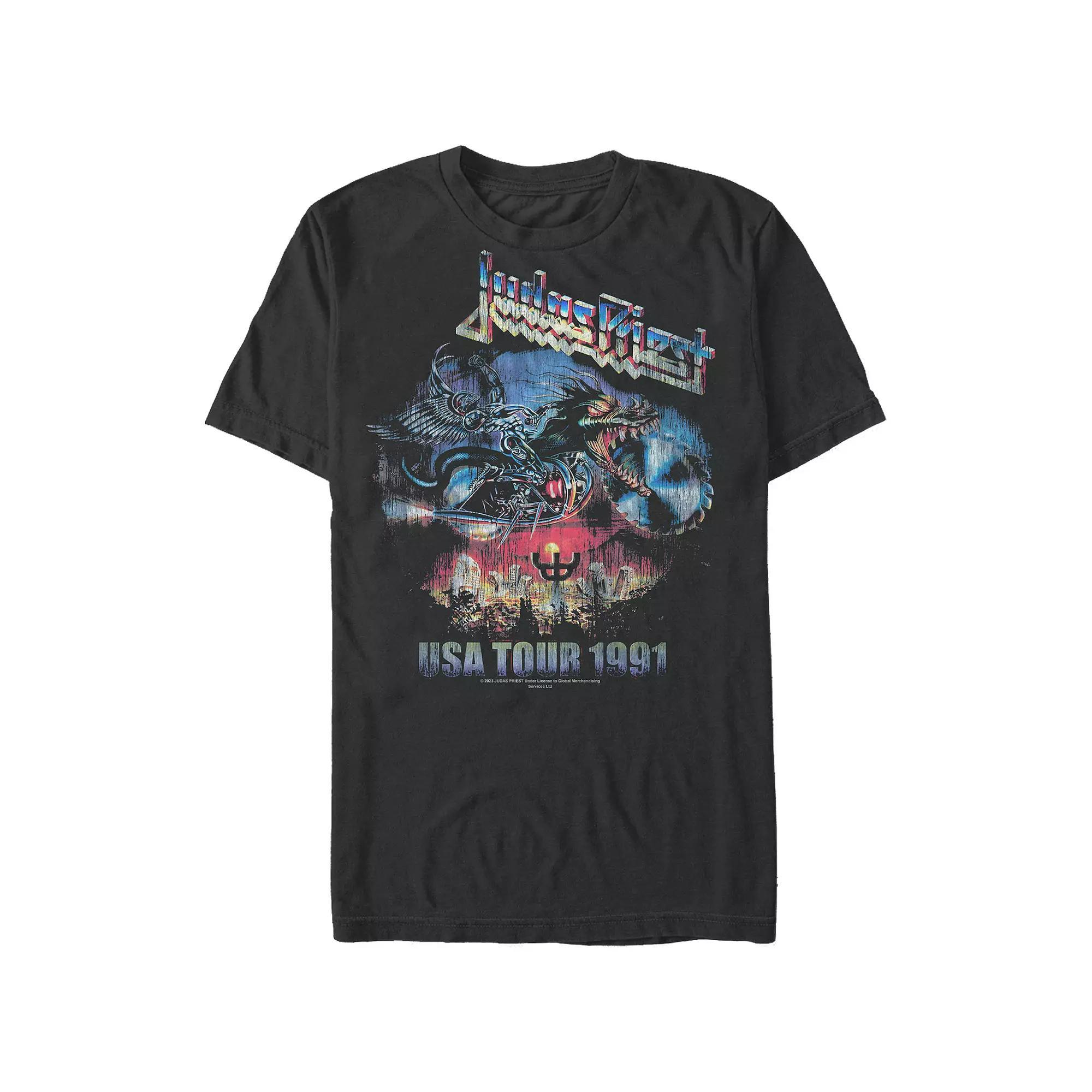 Men's Judas Priest USA Tour 1991 Graphic Tee, Size: Large, Black Product Image