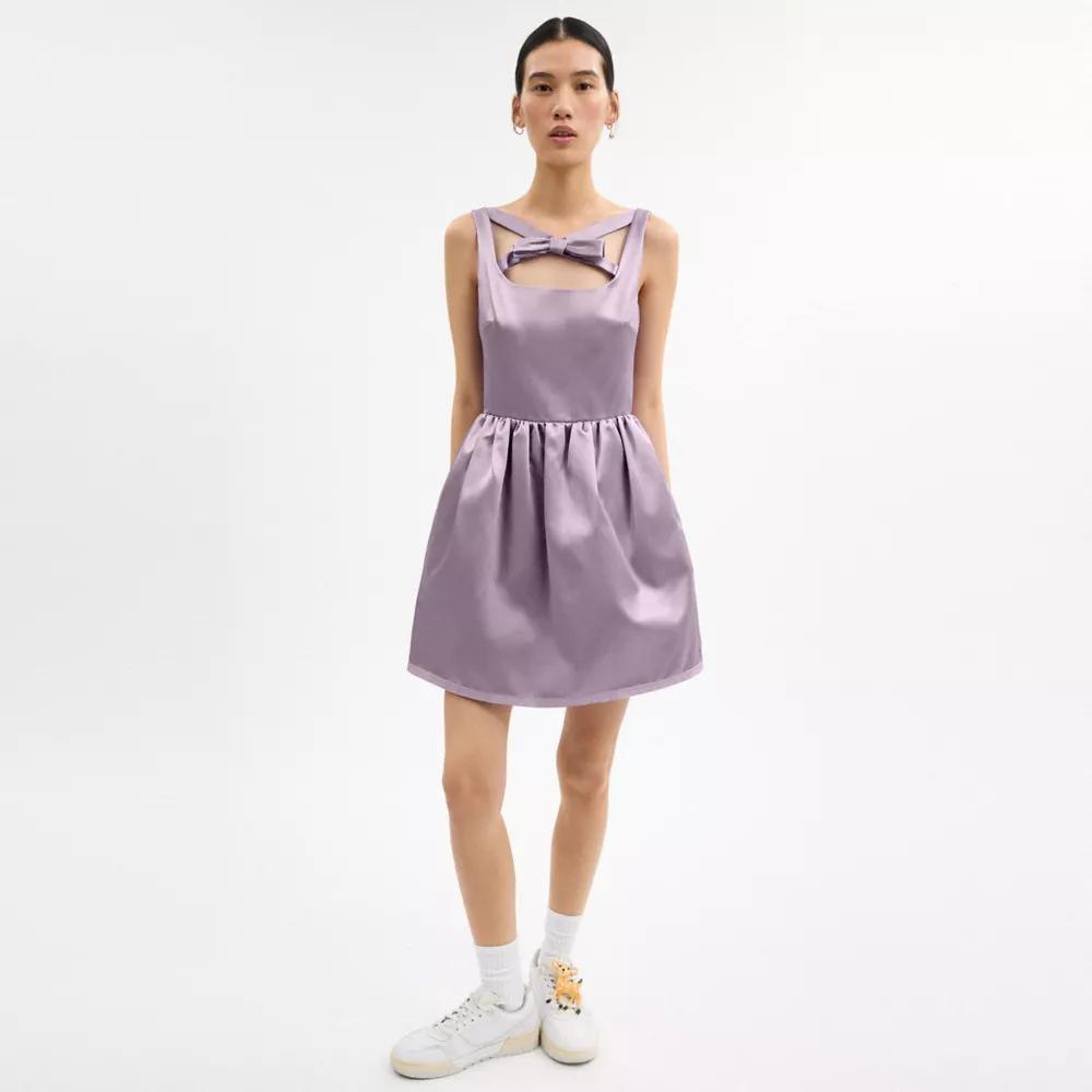 Cross Neck Satin Mini Dress Product Image