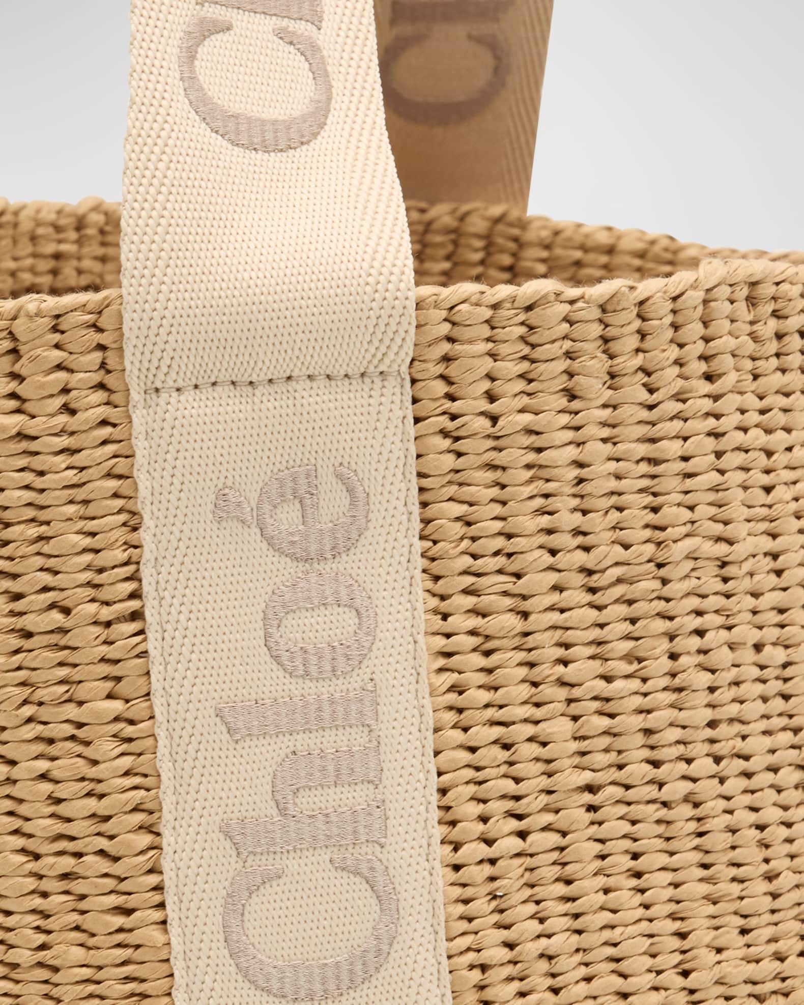 Woody Large Mifuko Basket Bag in Fair Trade Paper Embellished with Linen Product Image