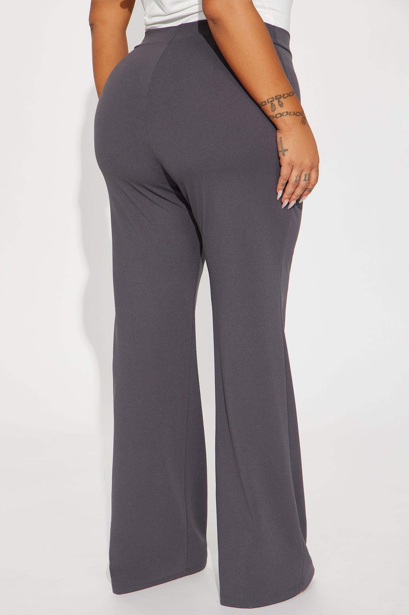 Call It Even Wide Leg Dress Pants - Charcoal Product Image