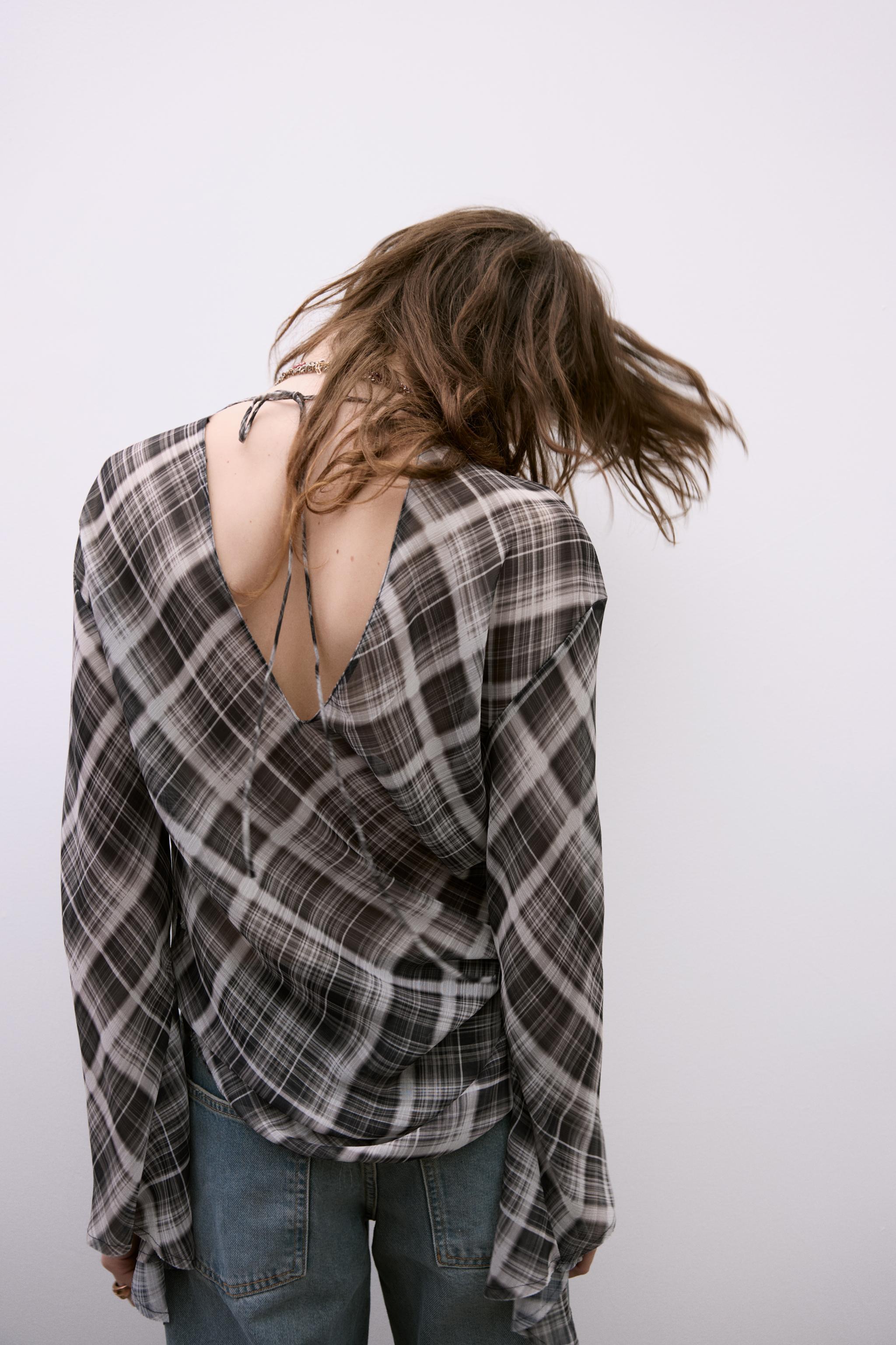 ASYMMETRIC CHECKERED TOP Product Image