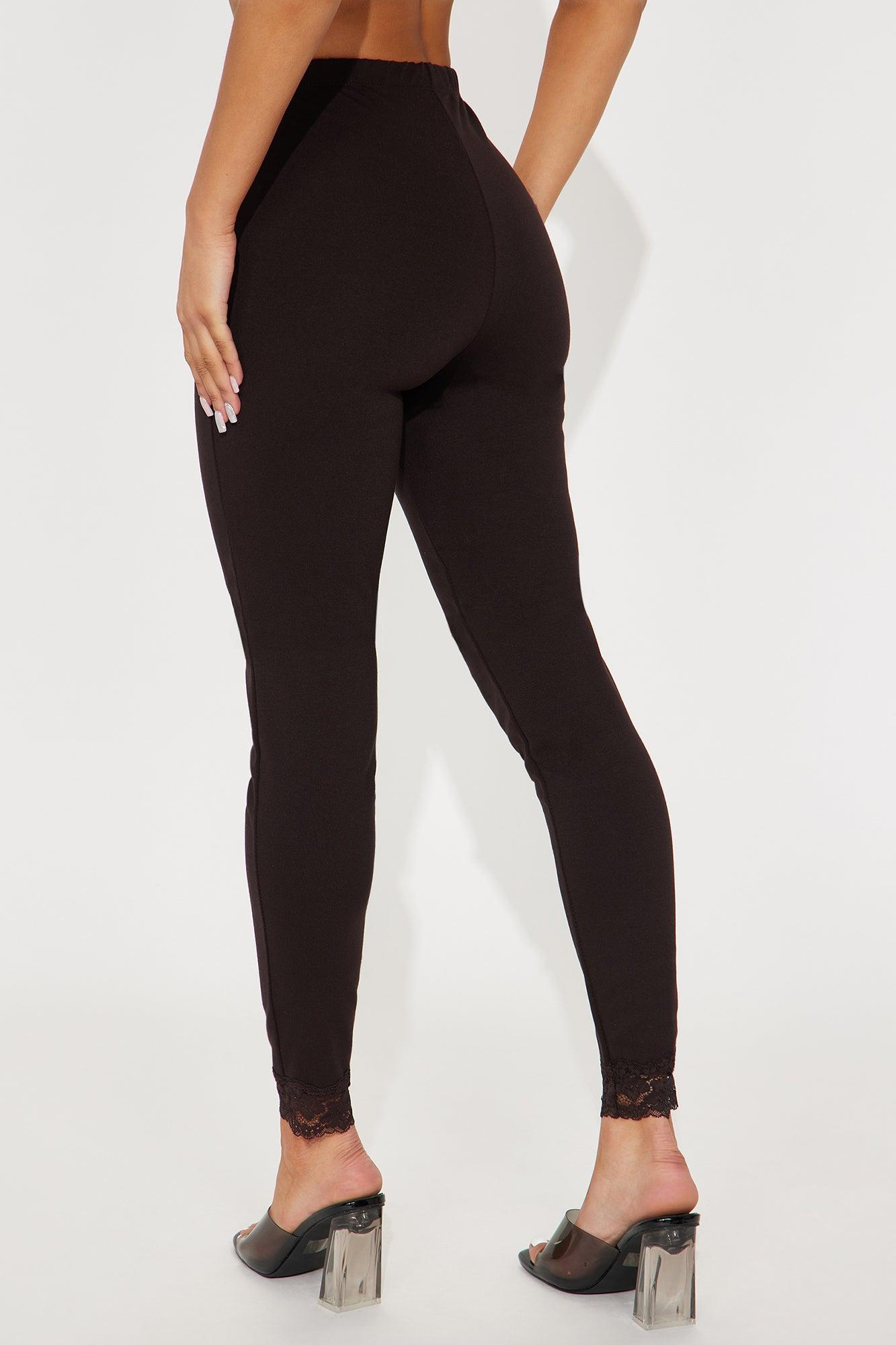 Trina Lace Trim Legging - Chocolate Product Image