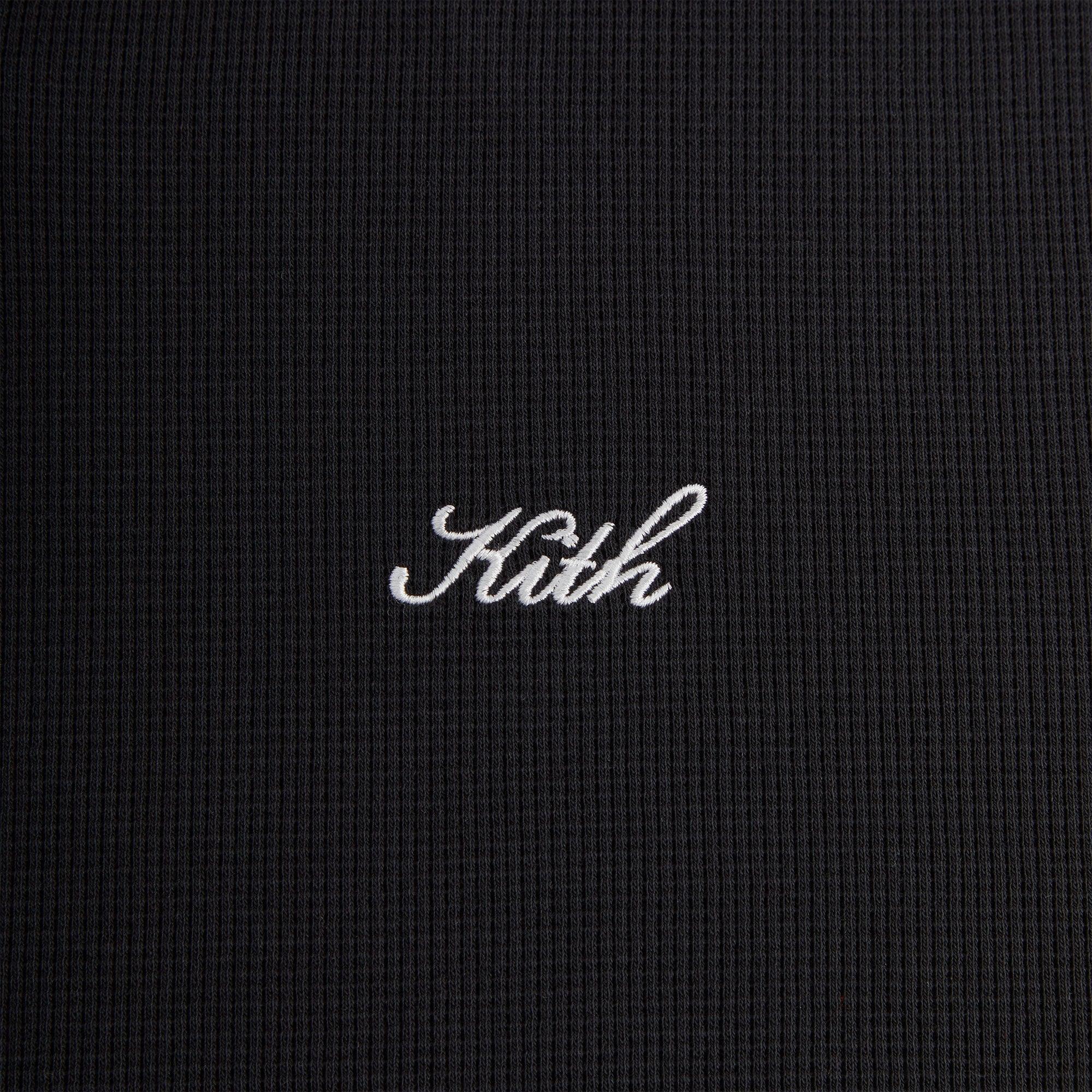 Kith Micro Waffle Drew Polo - Black Male Product Image