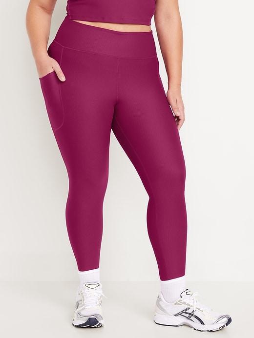 High-Waisted PowerSoft Rib Leggings Product Image