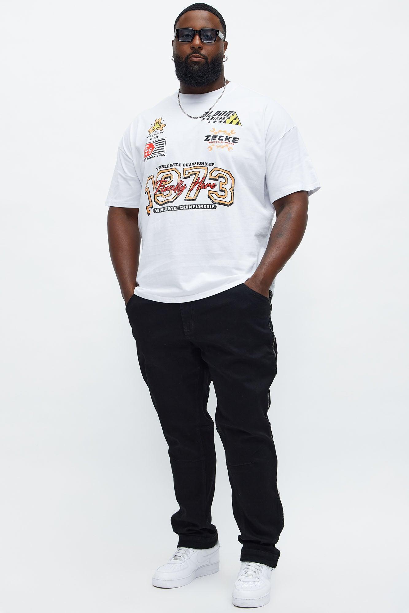 NYC Track Oversized Short Sleeve Tee - White Product Image