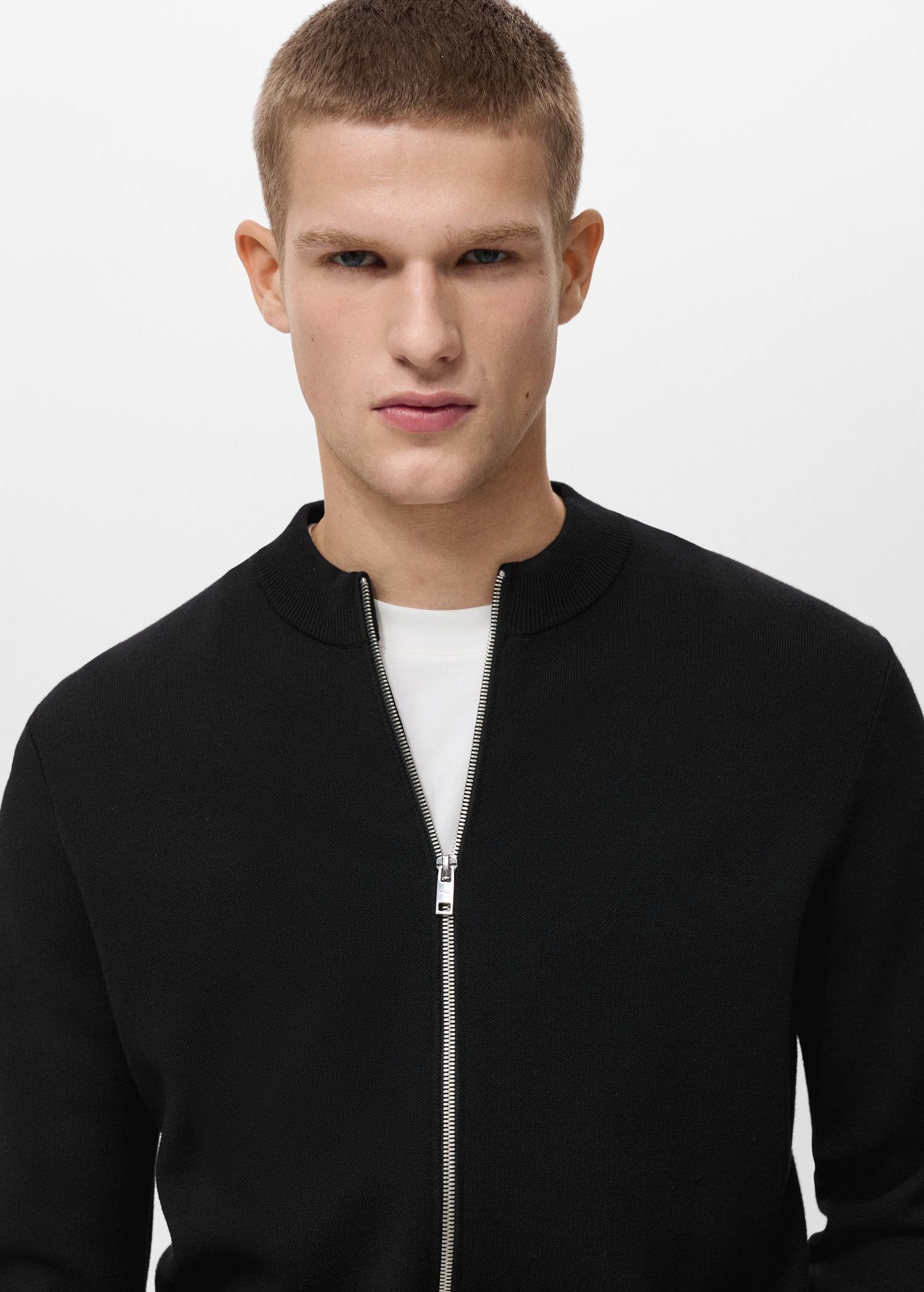 Zipped knit cardigan - Men | MANGO USA Product Image