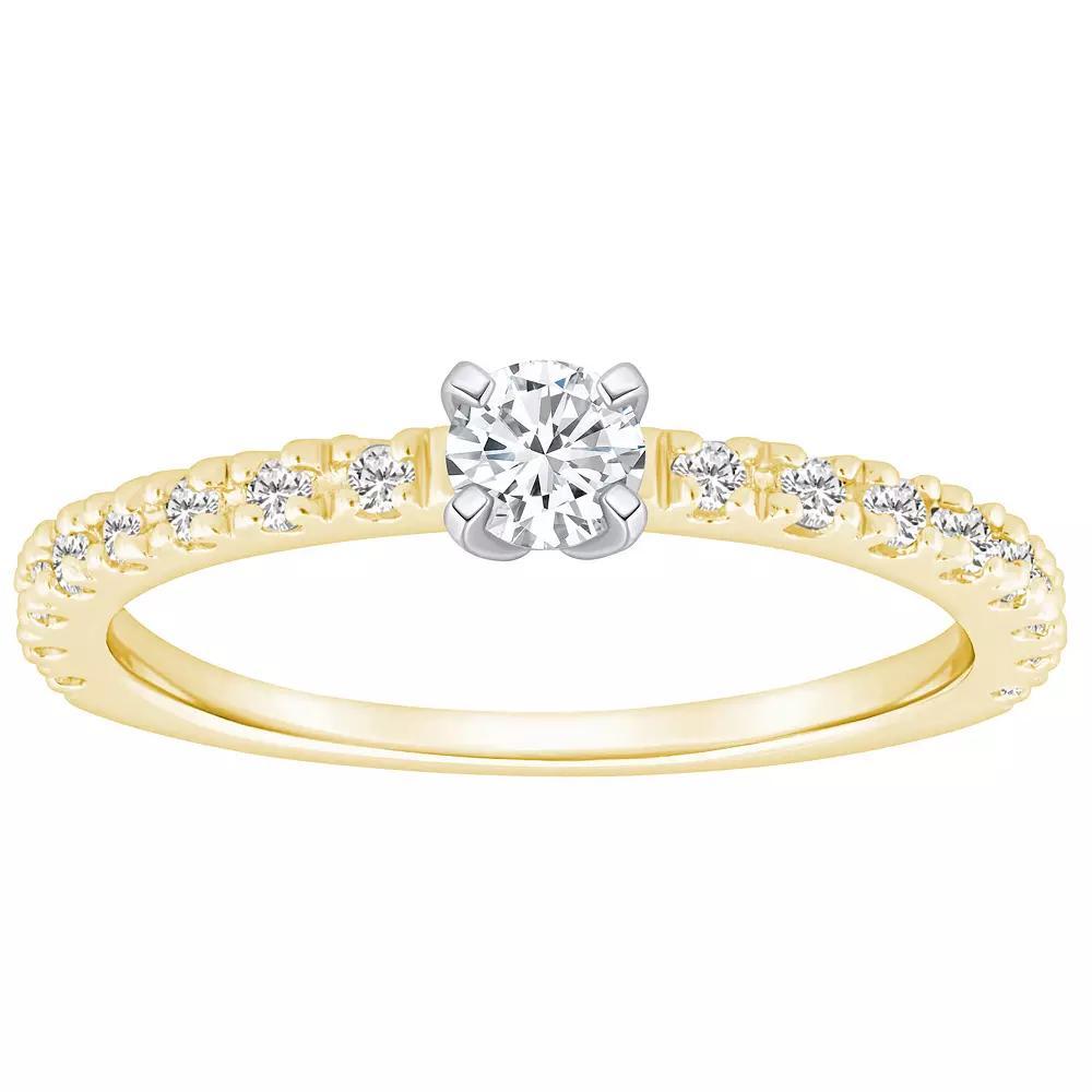 Alyson Layne 14k Gold 1/2 Carat T.W. Diamond Round Cut Embellished Band Engagement Ring, Womens 14k Two Tone Rose Gold Product Image