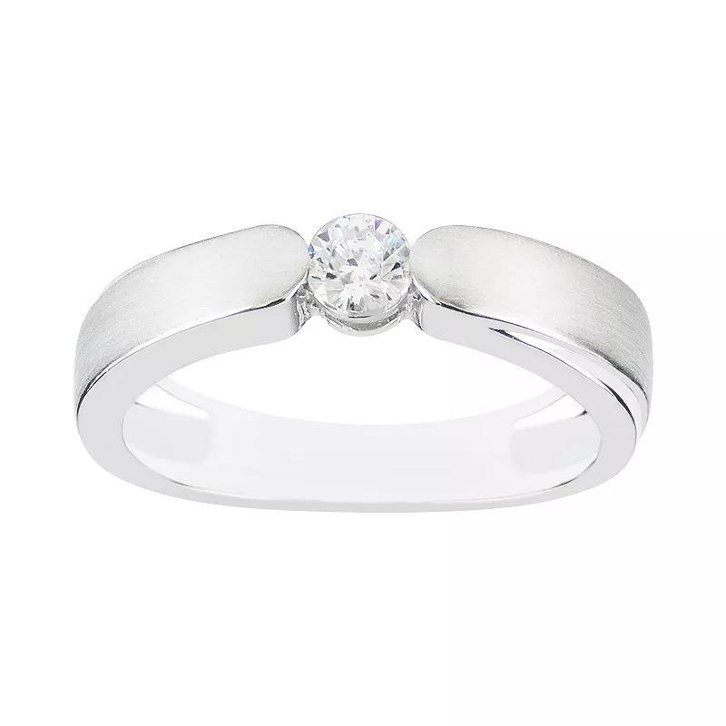 SIRI USA by TJM Sterling Silver Cubic Zirconia Round-Edge Statement Ring, Women's, Size: 6 Product Image
