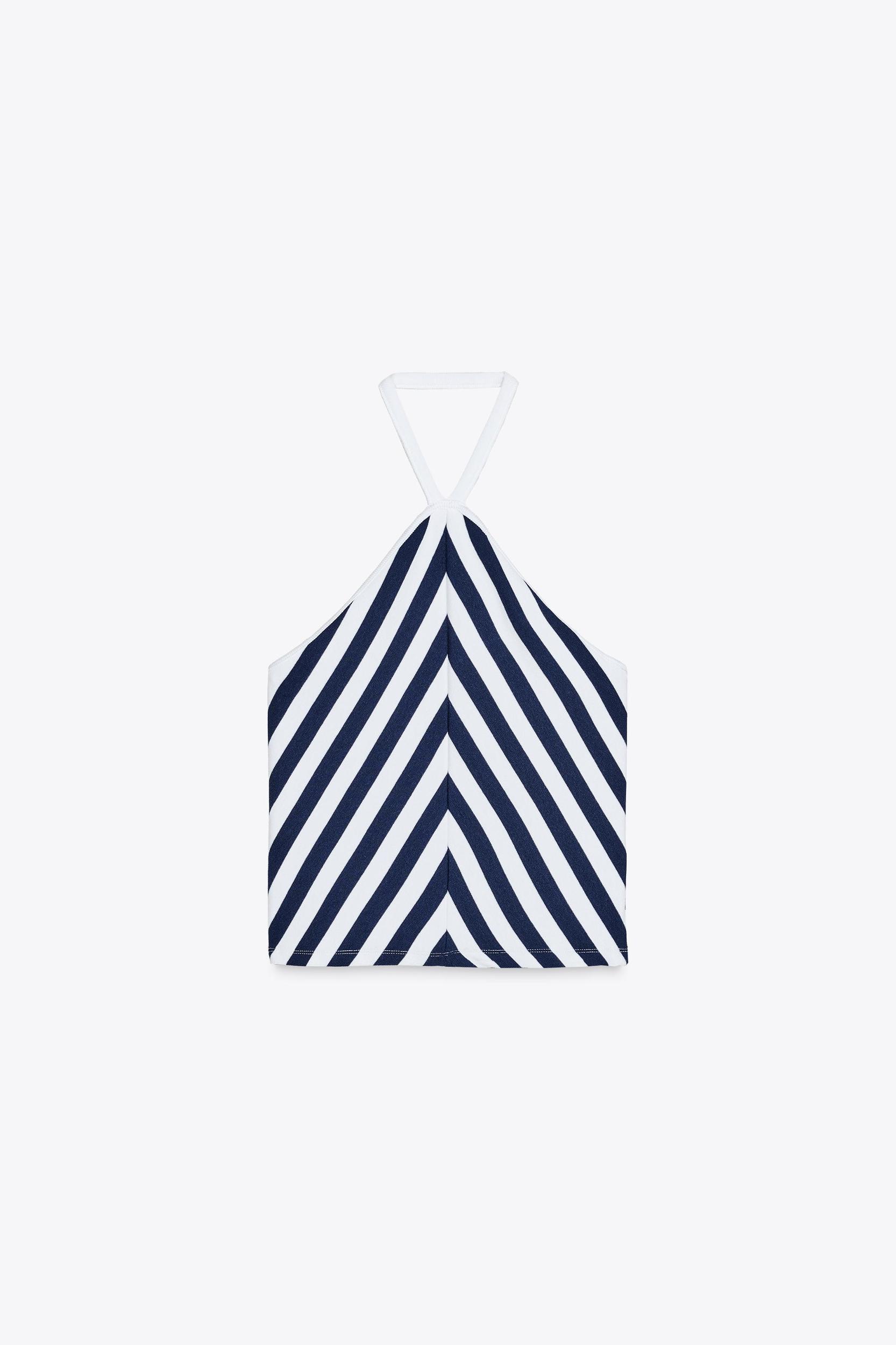 STRIPED HALTER TOP Product Image