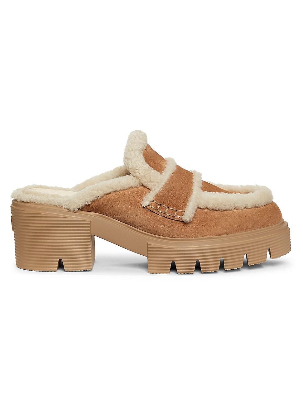 Stuart Weitzman Womens Lennox Shearling Mules Product Image