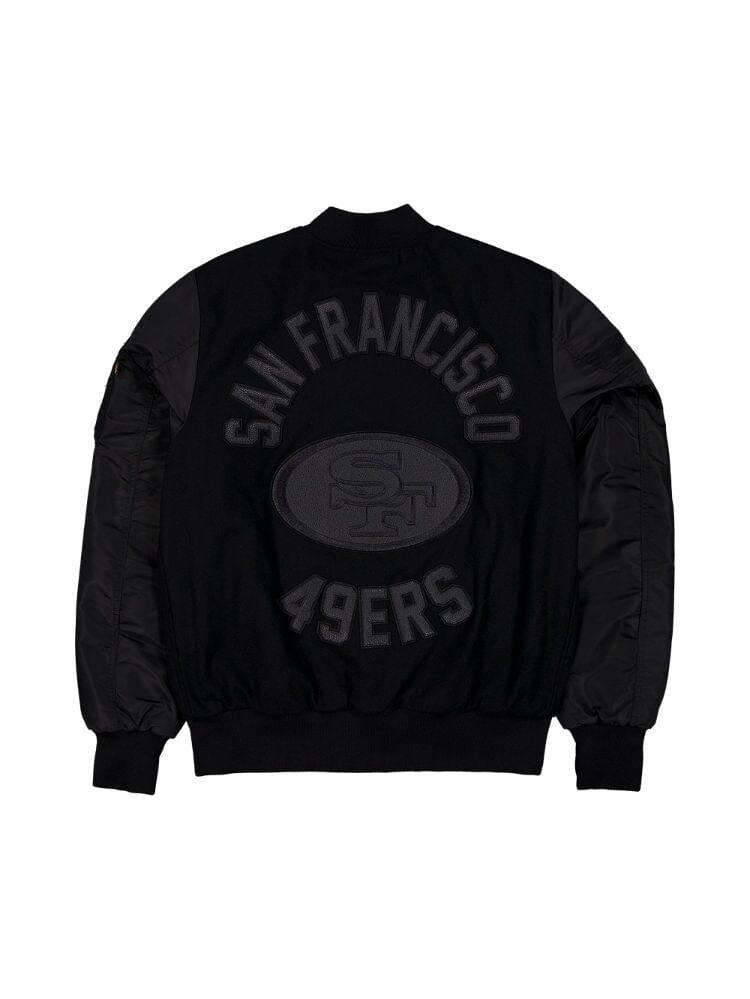 SAN FRANCISCO 49ERS X ALPHA X NEW ERA WOOL VARSITY MA-1 BOMBER JACKET Product Image