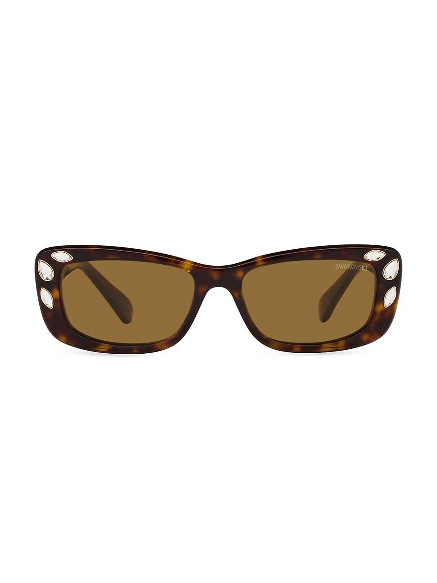 Swarovski SK6008 54mm Crystal Tortoise Rectangle Statement Sunglasses Product Image