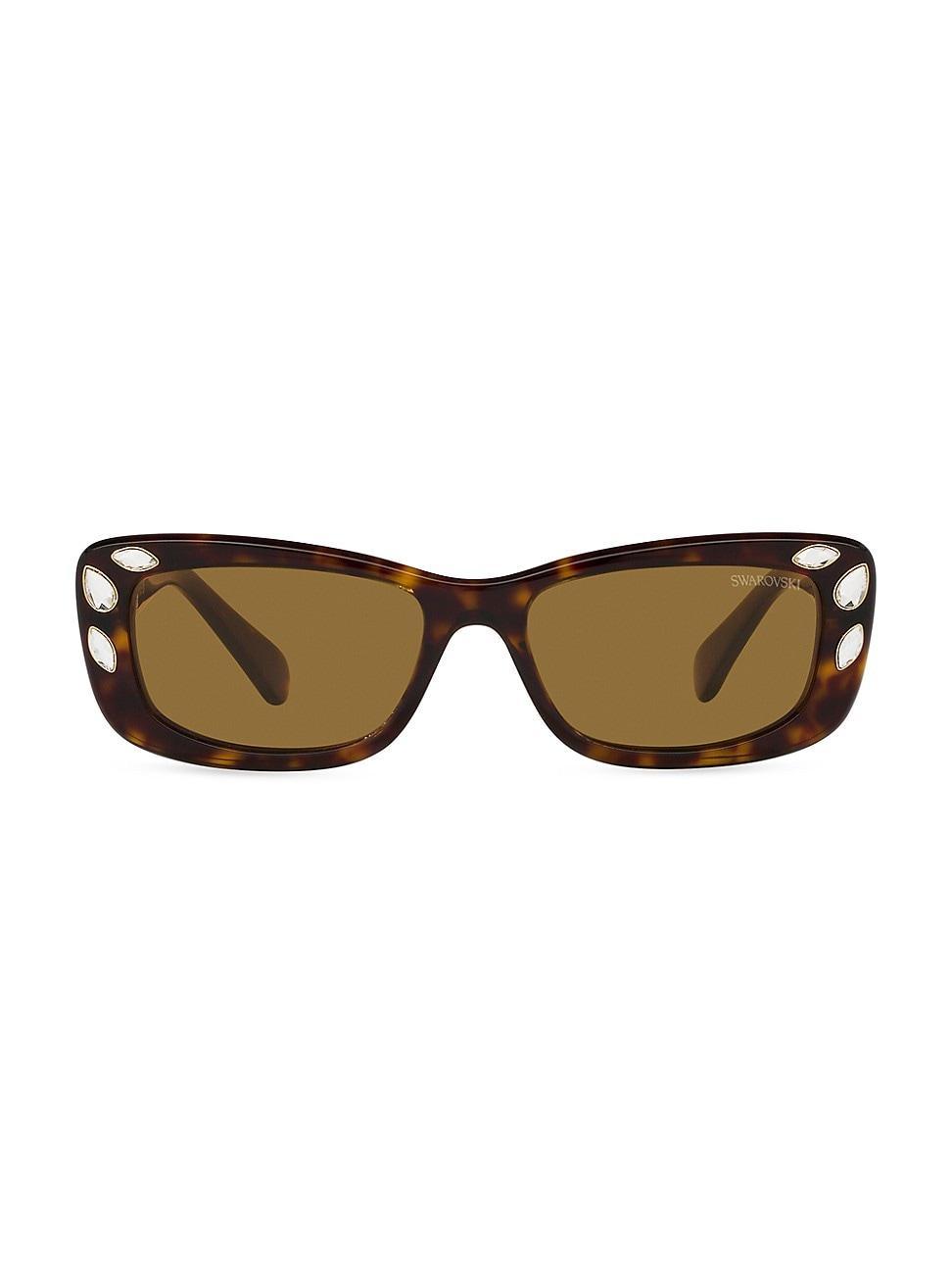 Swarovski SK6008 54mm Crystal Tortoise Rectangle Statement Sunglasses Product Image