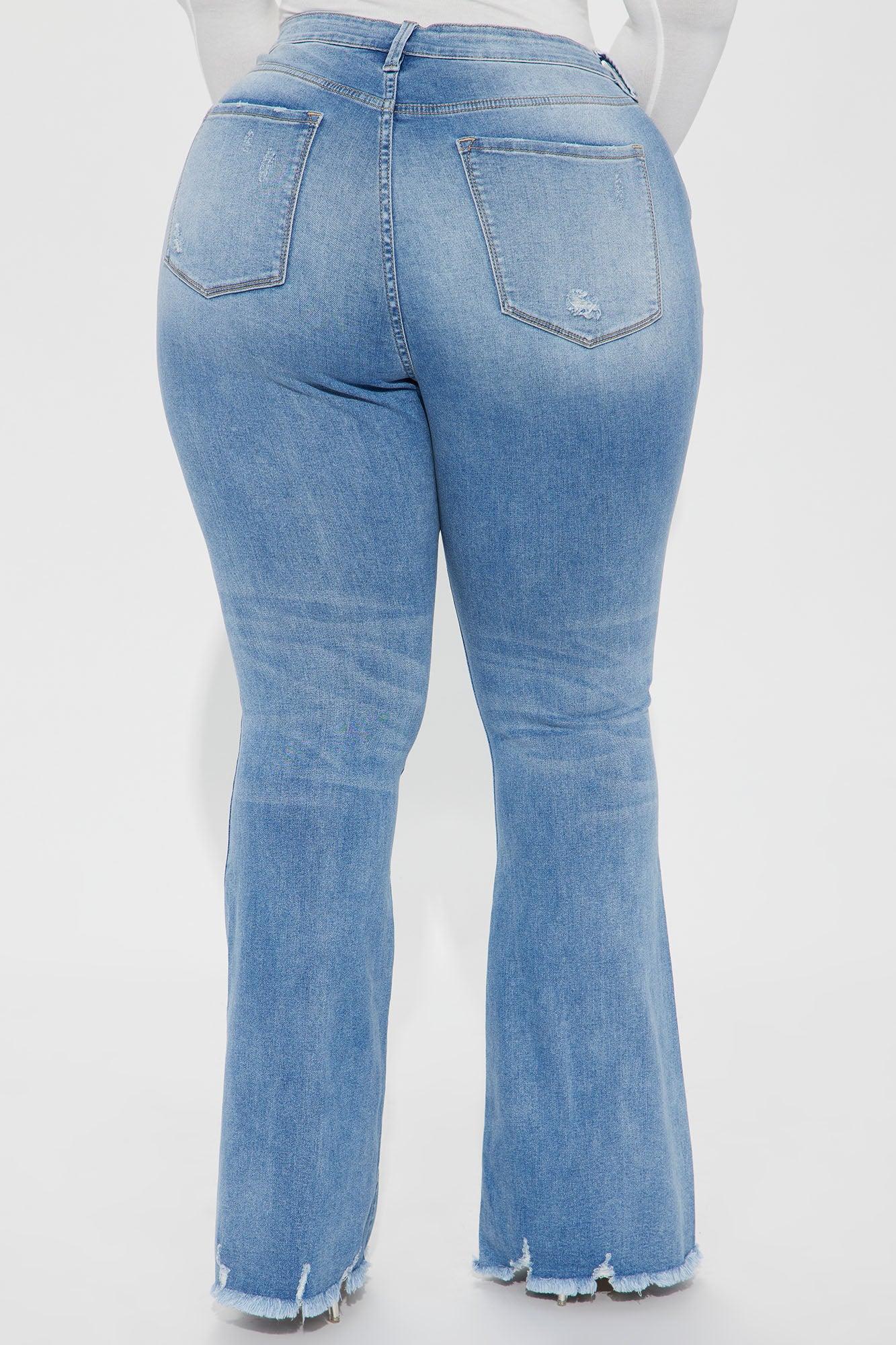 Wandered Off Stretch Ripped Flare Jeans - Light Wash Product Image