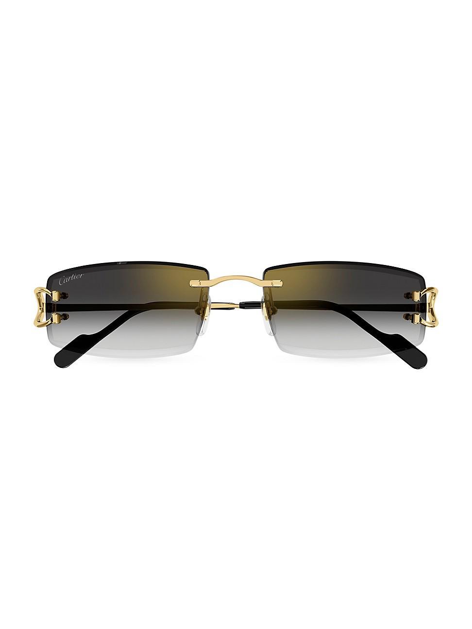 Mens Rimless Metal Rectangle Sunglasses Product Image