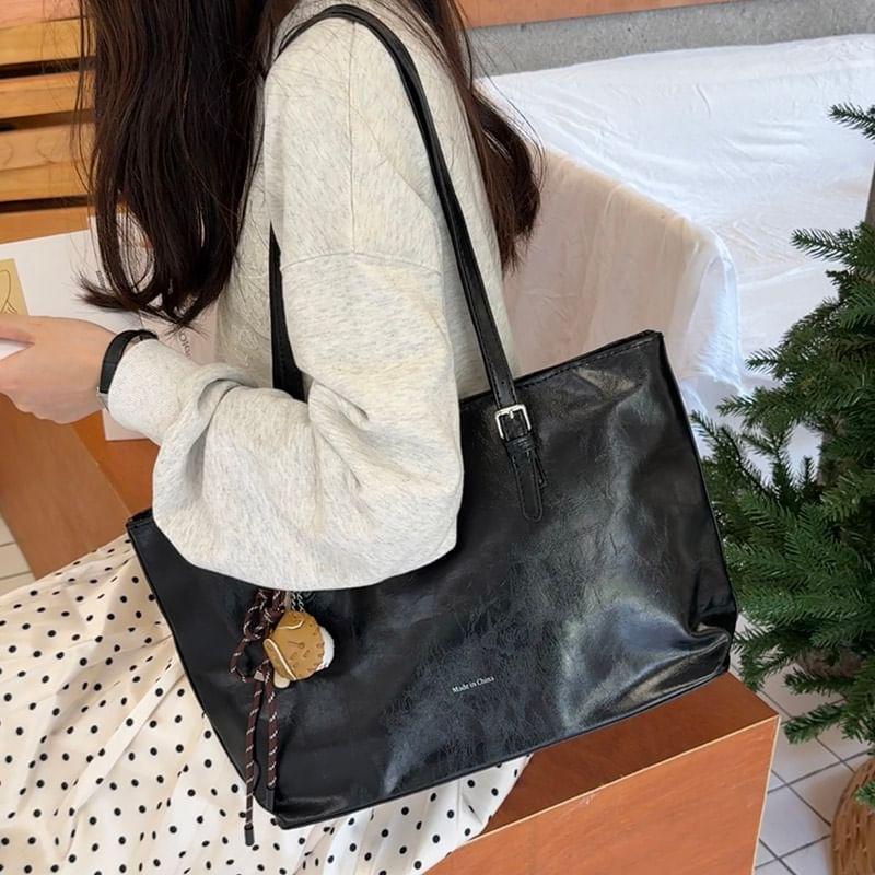 Faux Leather Tote Bag Product Image