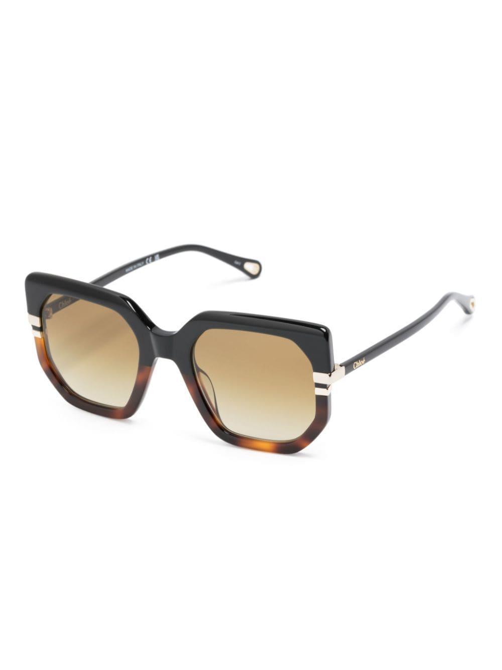 CHLOÉ Sonnenbrille Mit Oversized-gestell In Schwarz Product Image