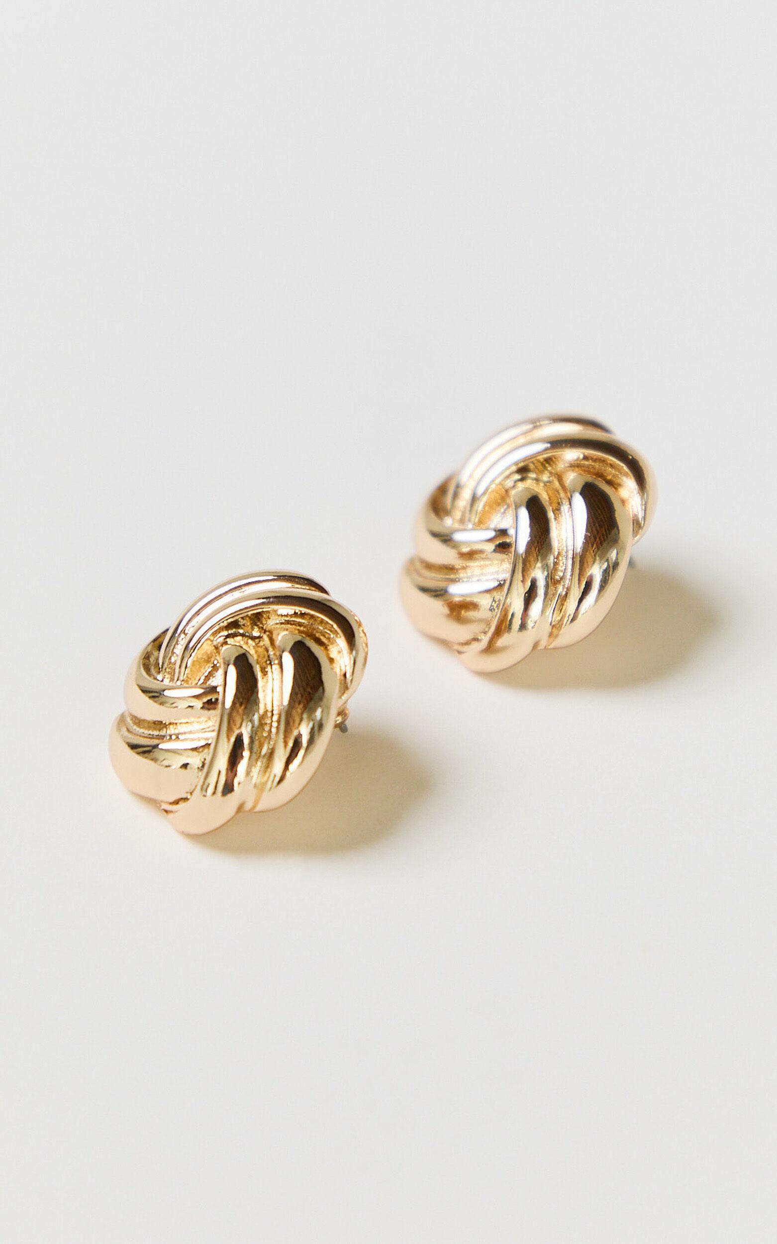 Indiana Earrings - Knot Stud Earrings in Gold Product Image