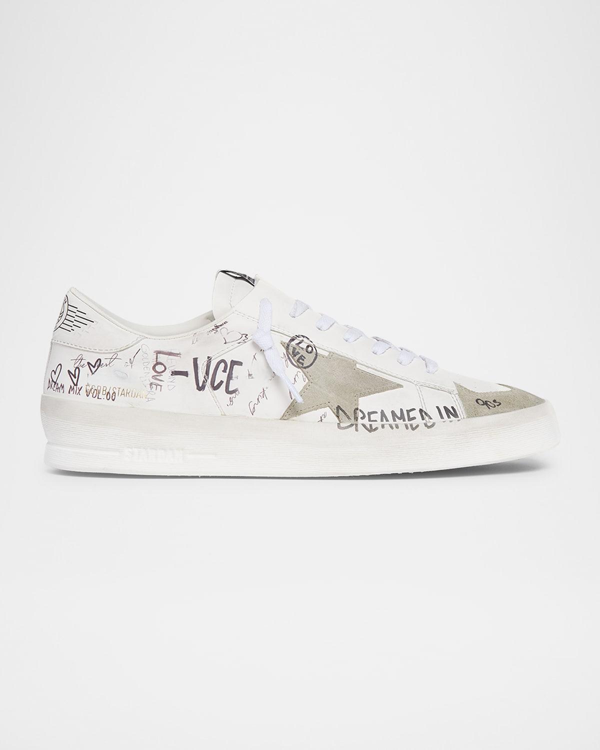 Mens Stardan Graffiti Leather Low-Top Sneakers Product Image